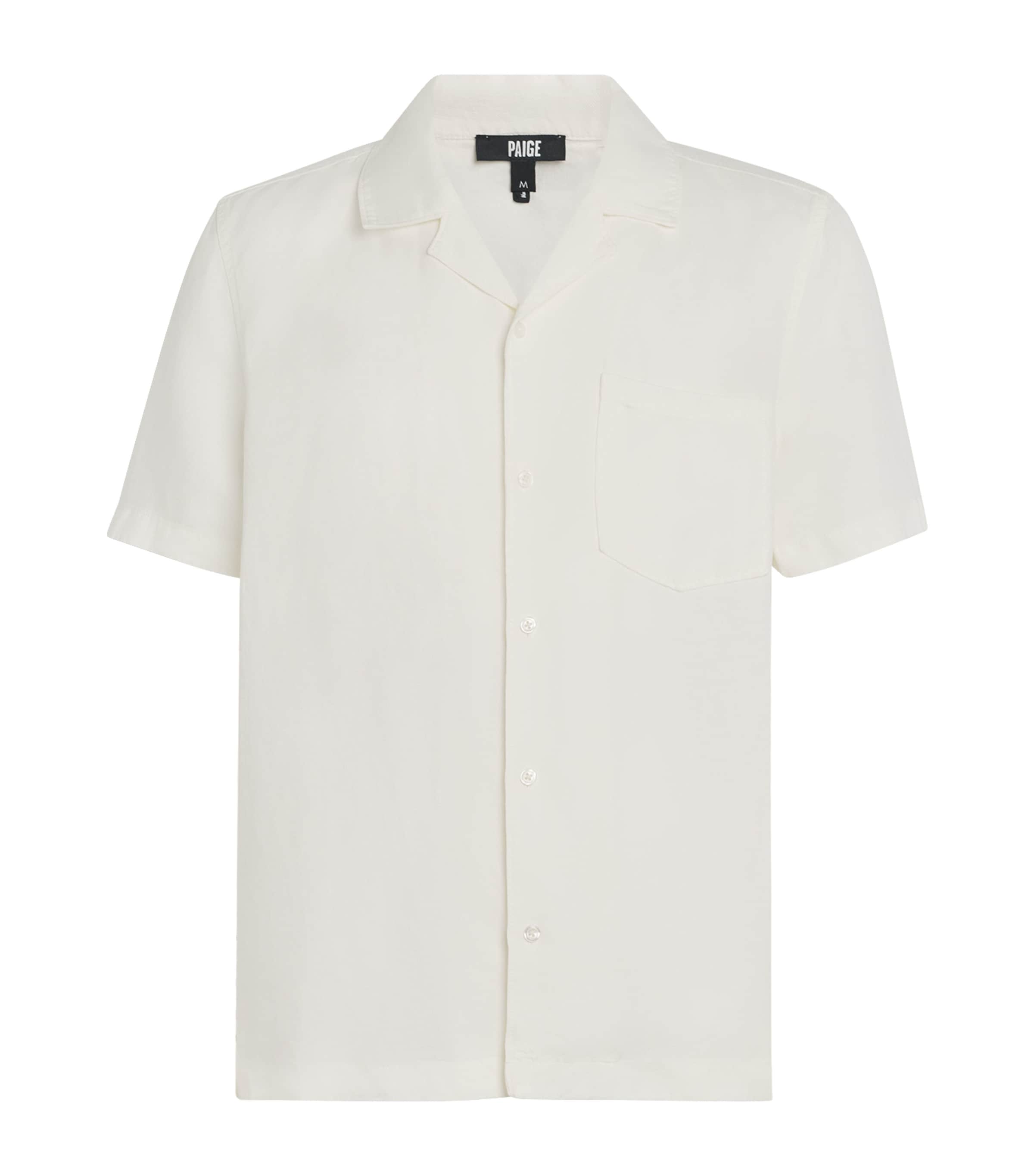 Paige Jacobson Stripe Jacquard Camp Shirt In White