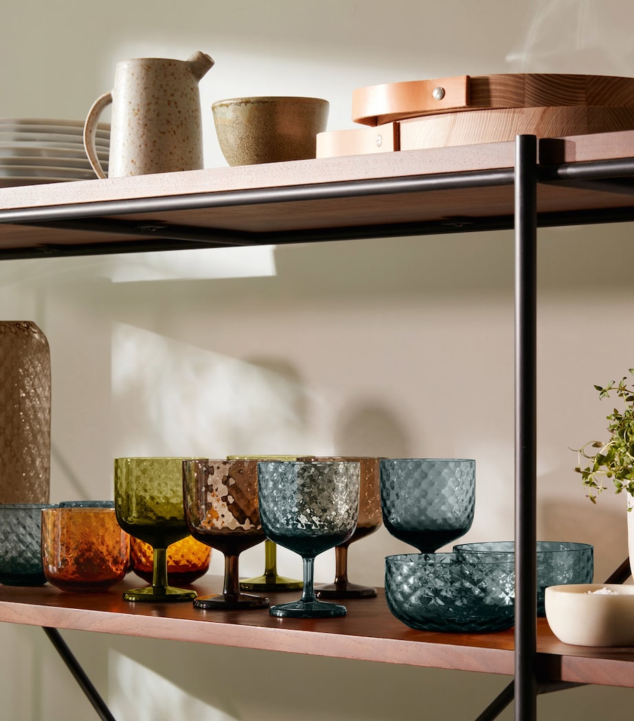 Set of 2 Dapple Wine Glasses (325ml) GREEN Image 2