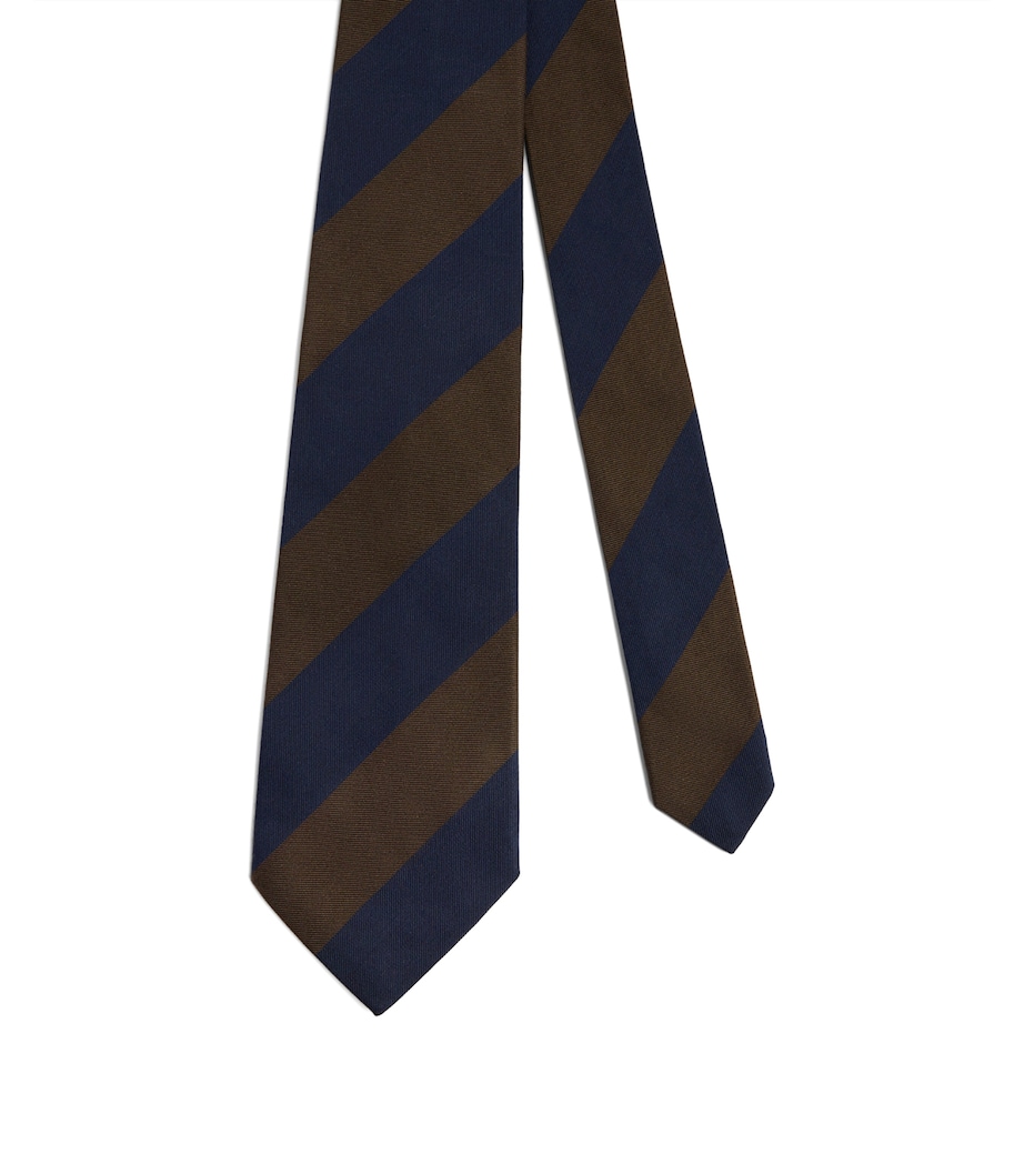 Dunhill Mulberry Silk Stripe Tie Image 1