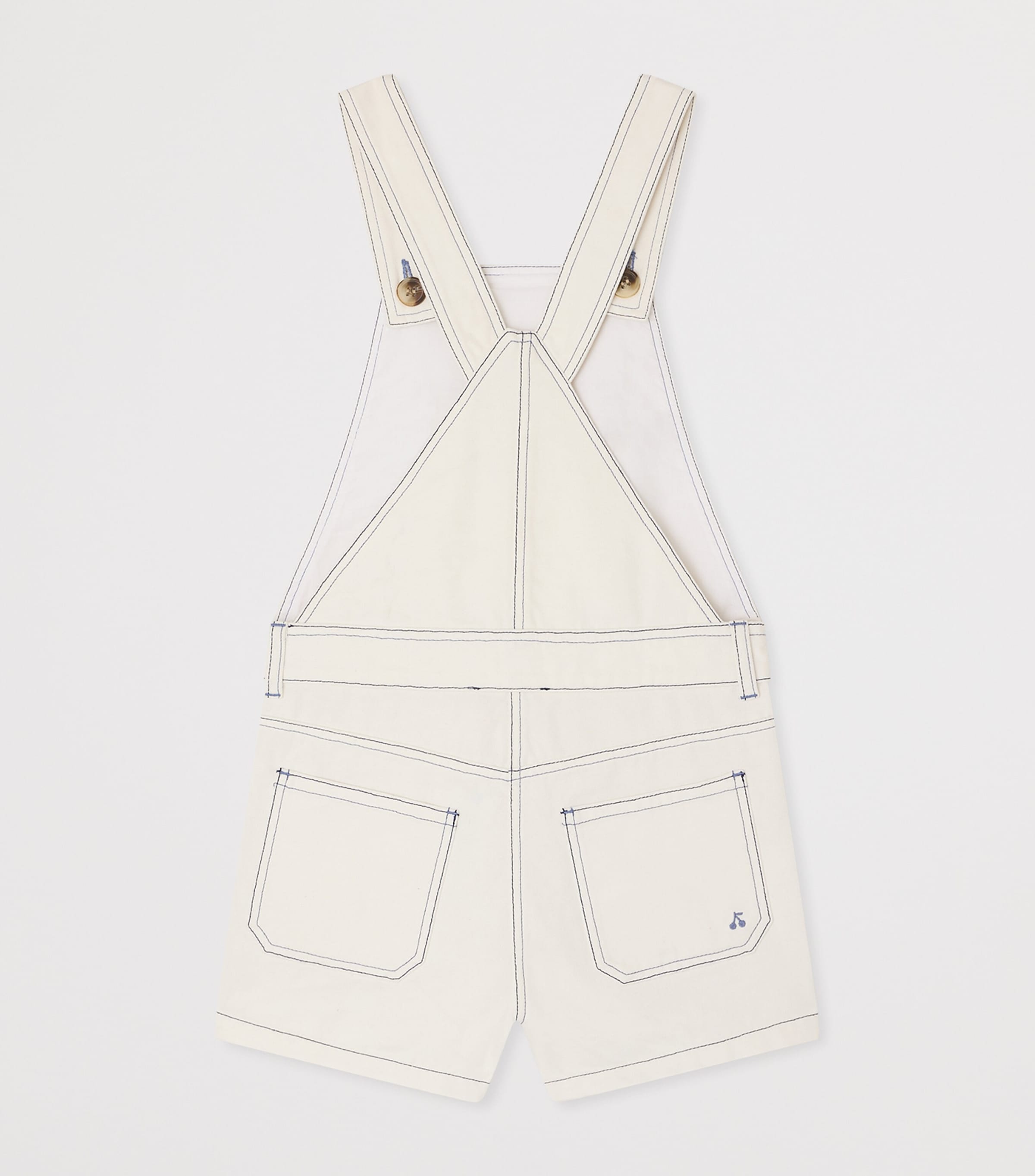 Stretch-Organic Cotton Laga Overalls (4-8 Years) ECRU Image 2