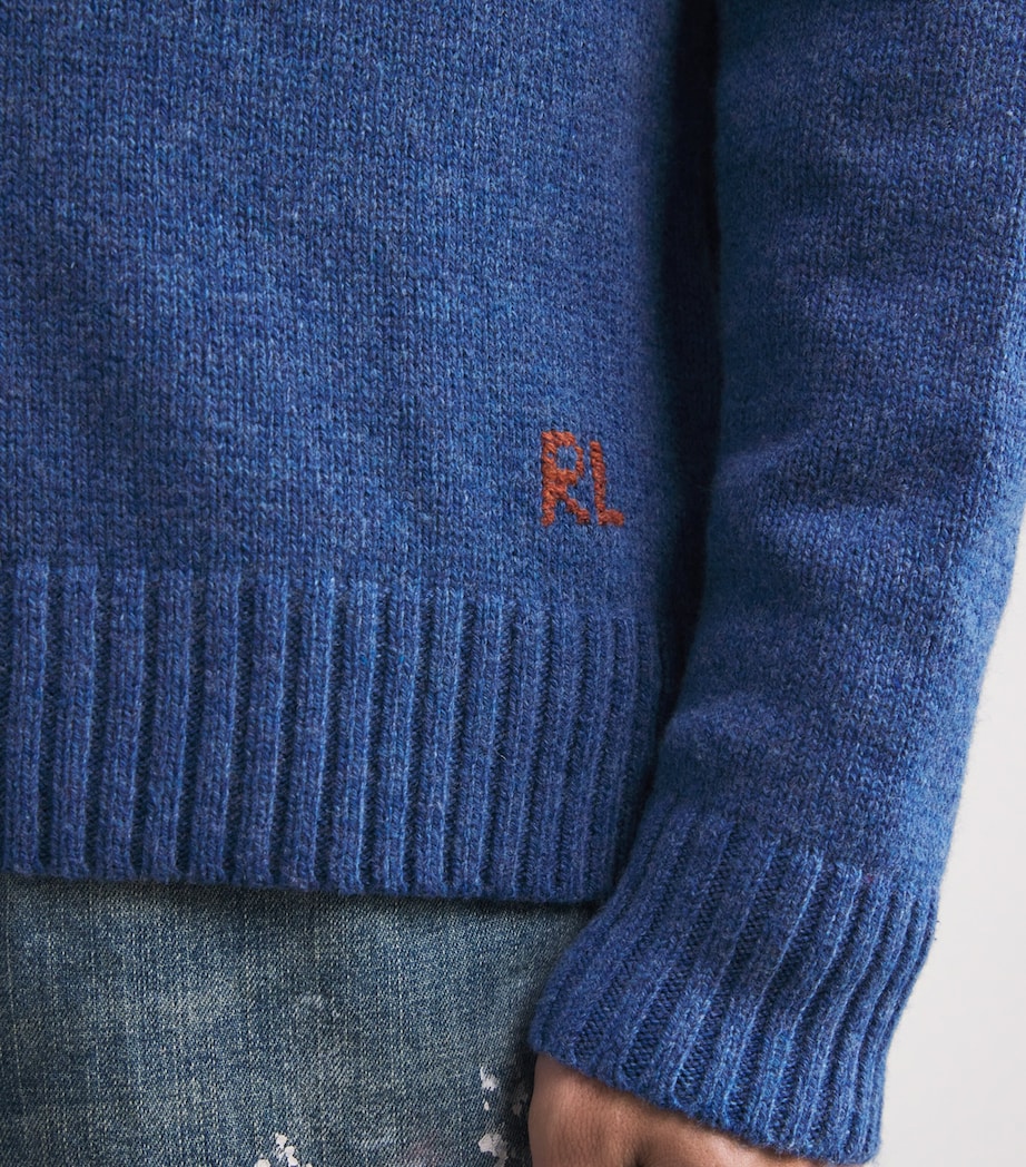 Wool-Cotton Polo Sportsman Sweater BLUE MULTI Image 6