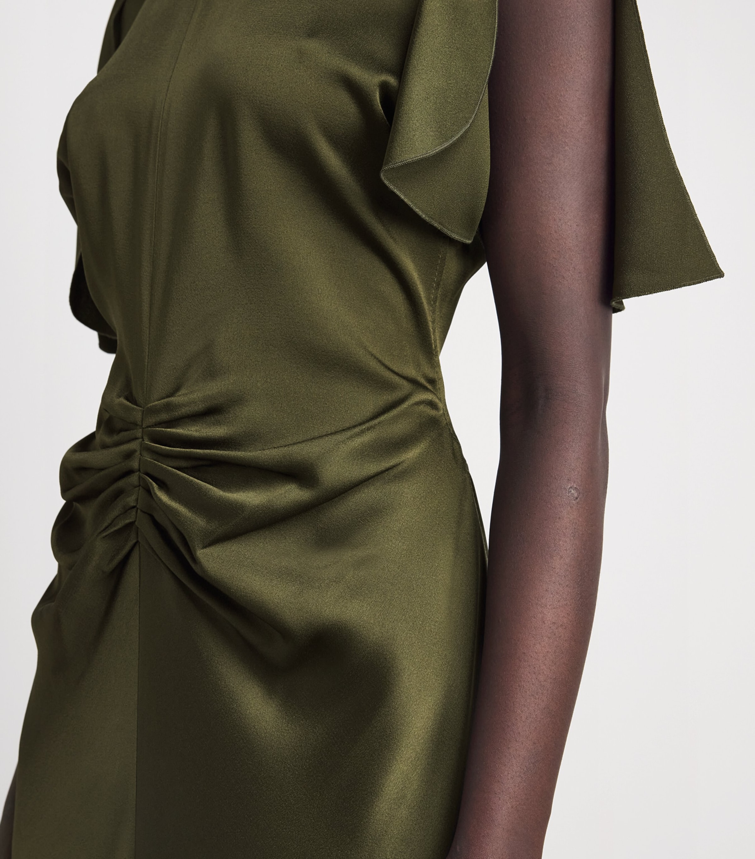 Victoria Beckham Womens Satin Isabella Gown Green Image 5