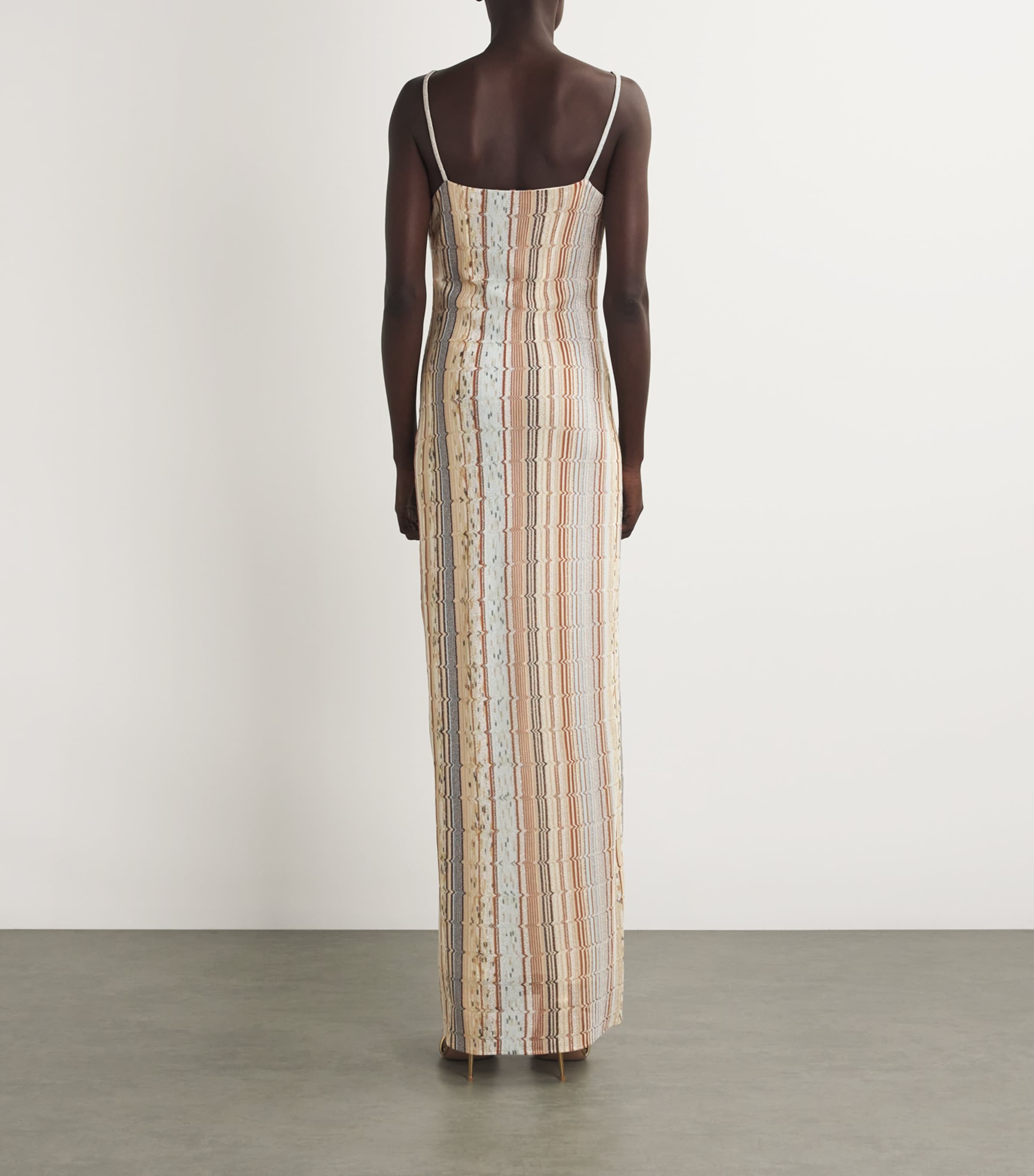 Missoni Womens Knitted Striped Maxi Dress Multicolor Image 3