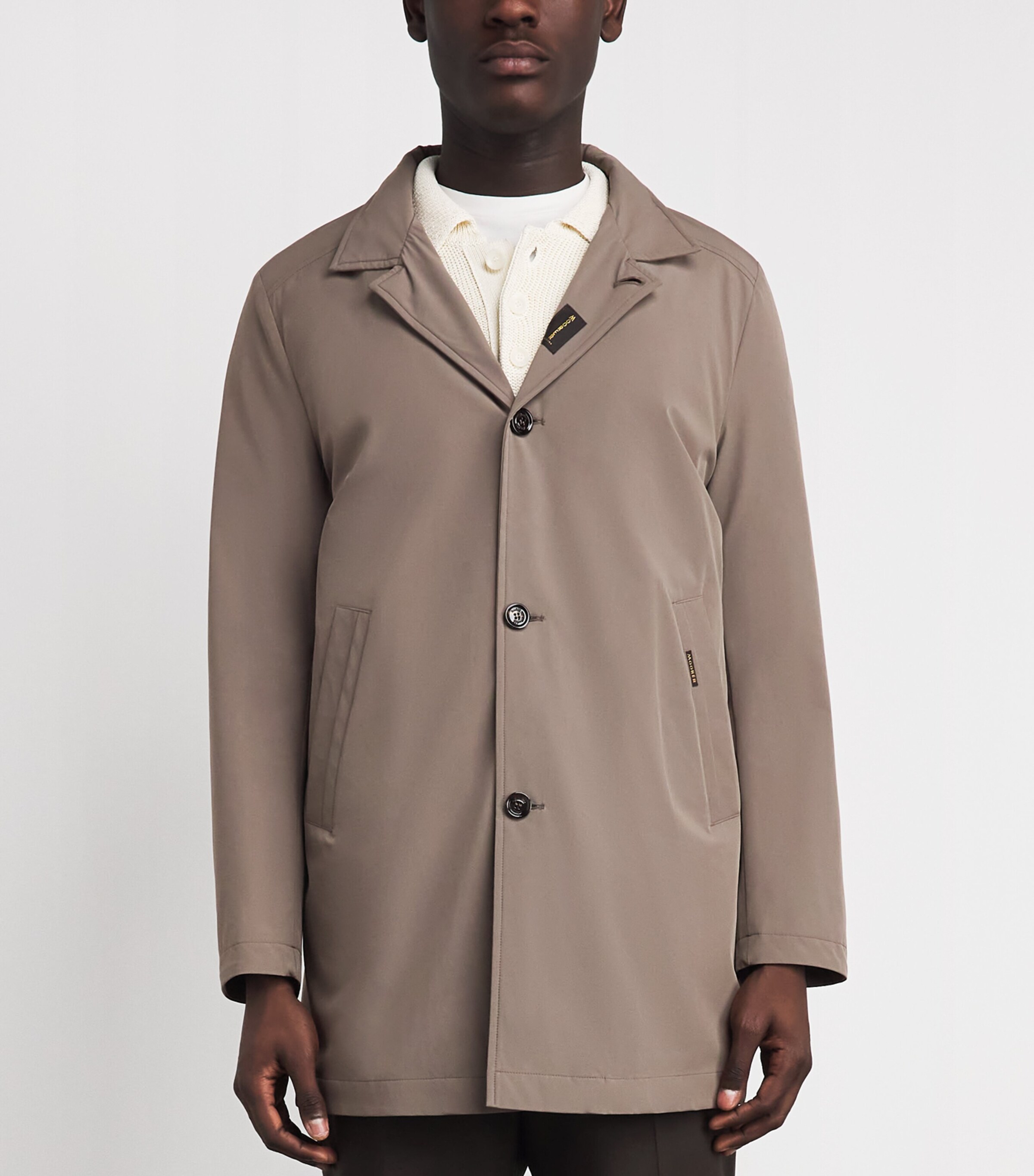 Moorer Mens Water-Repellent Hektor-KN Overcoat Nut Image 4