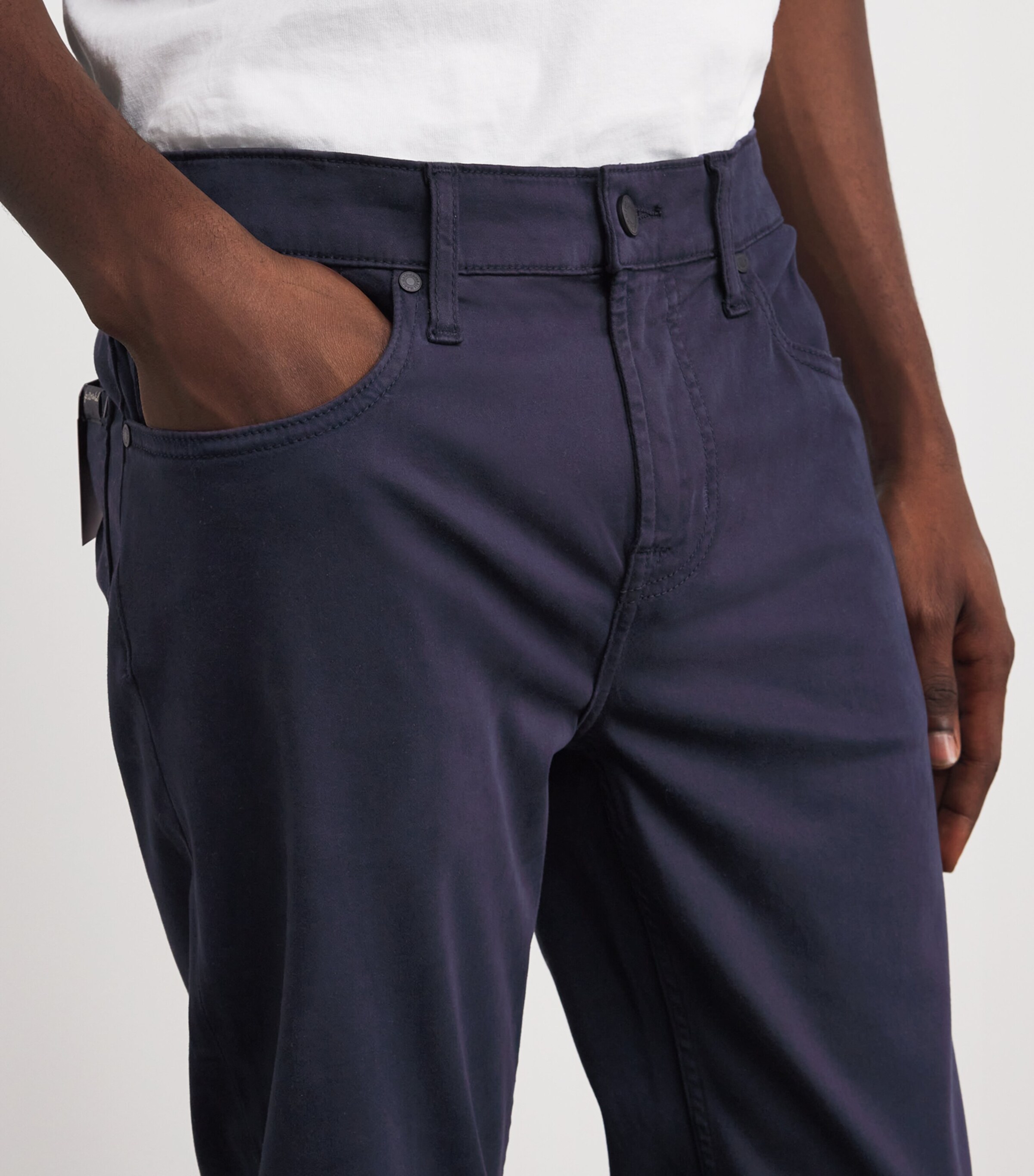 7 For All Mankind Mens Slimmy Lux Performance Plus Jeans Stretch Sateen Navy Image 6
