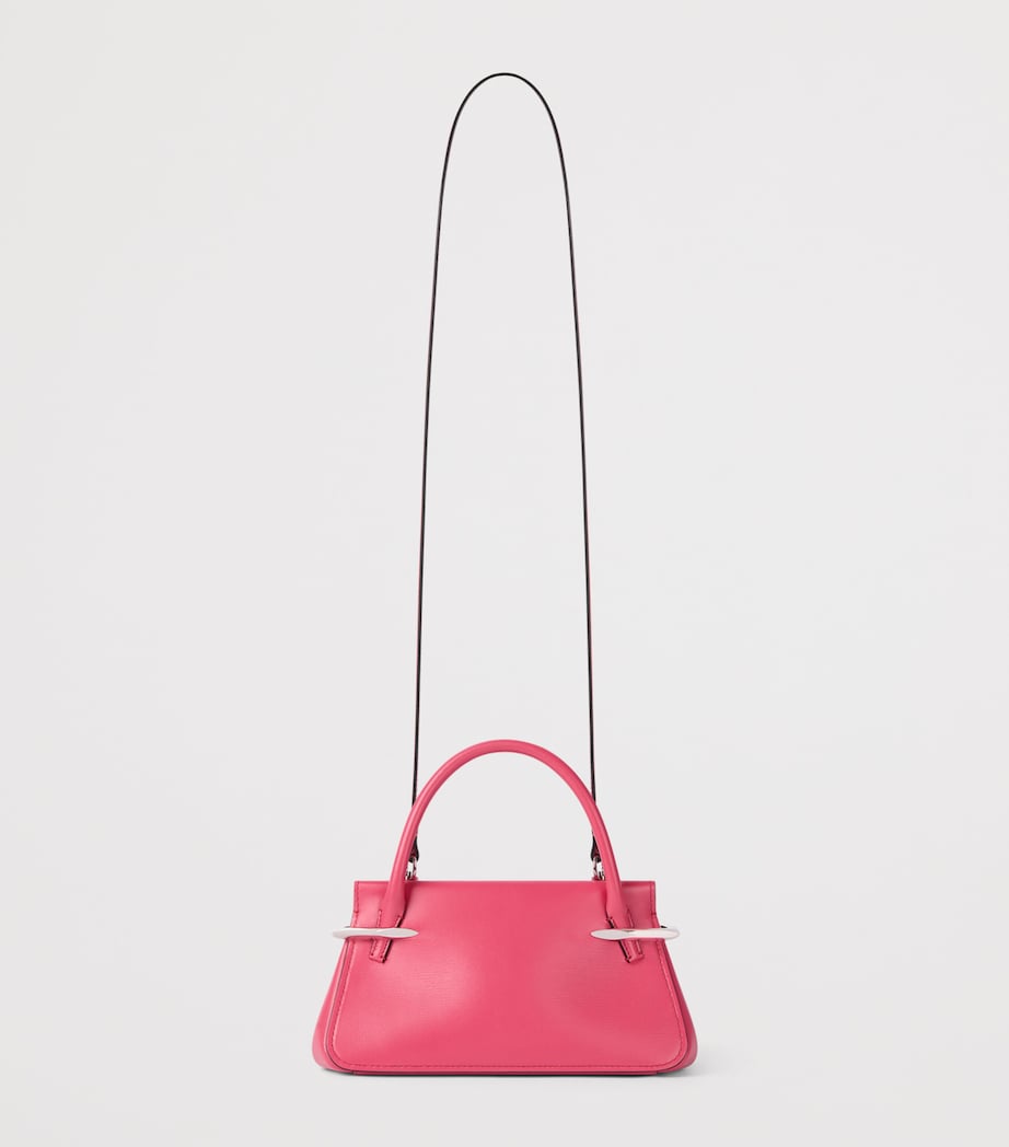 Mini Leather Pinch Top-Handle Bag BRIGHT PEACH Image 4