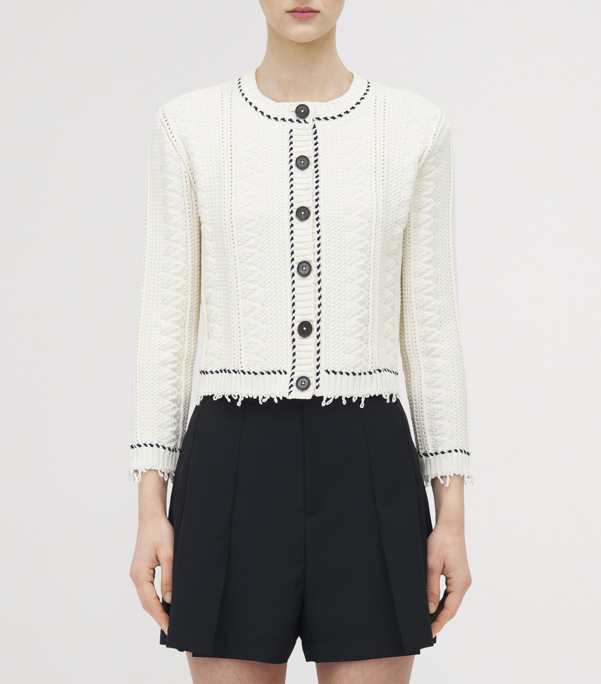 Textured Frayed Cardigan 9284 Image 5