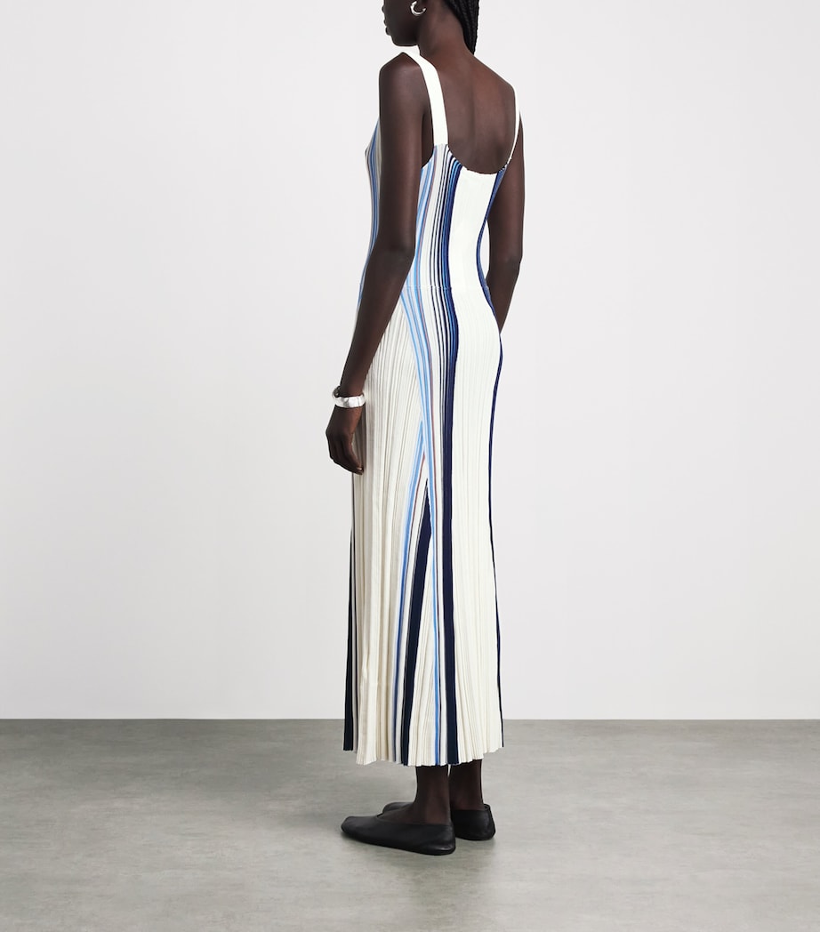 Theory Womens Ribbed Stripe Maxi Dress Chk Ivory Multi Image 4