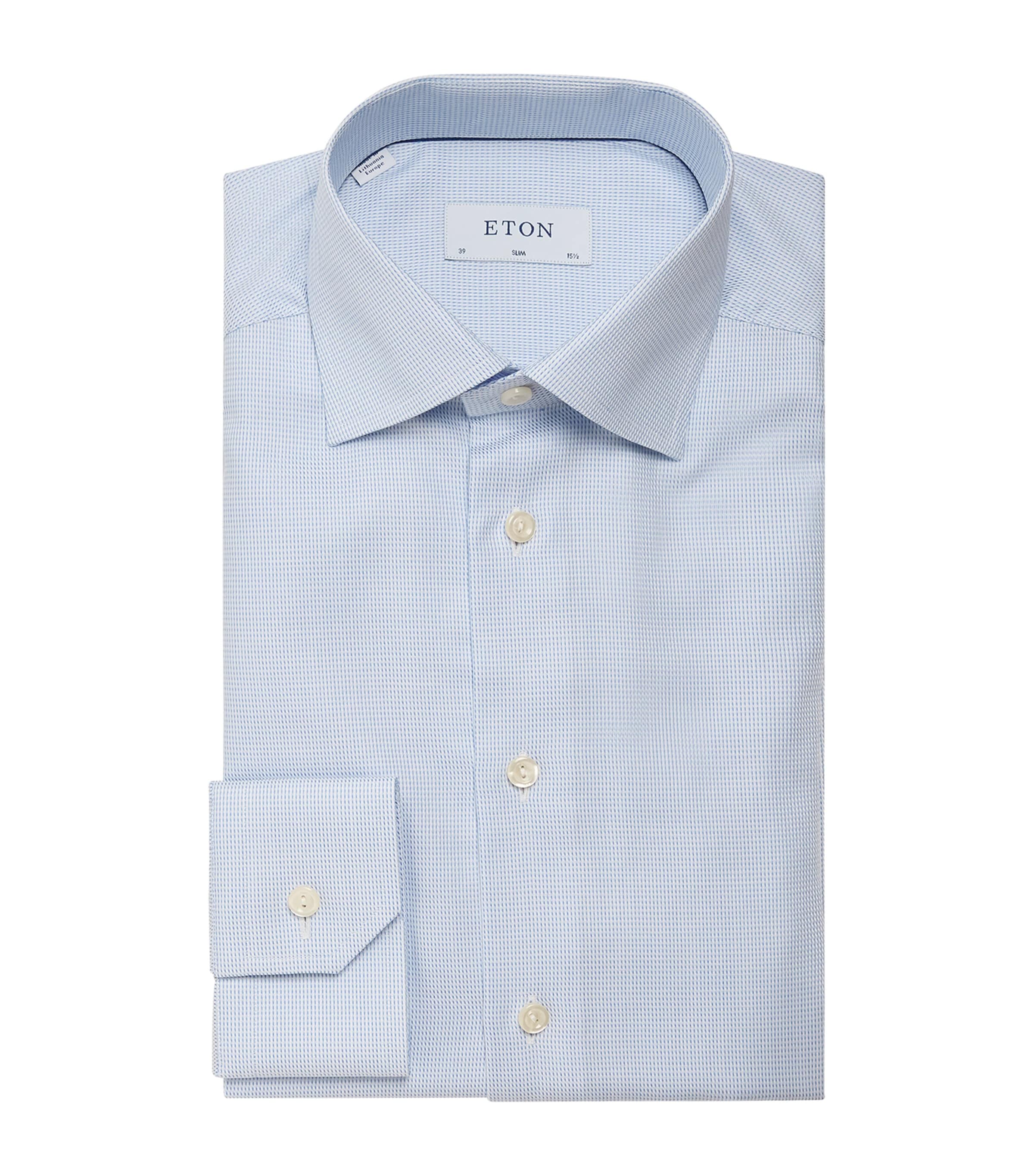 Eton Cotton Piqué Shirt In Blue