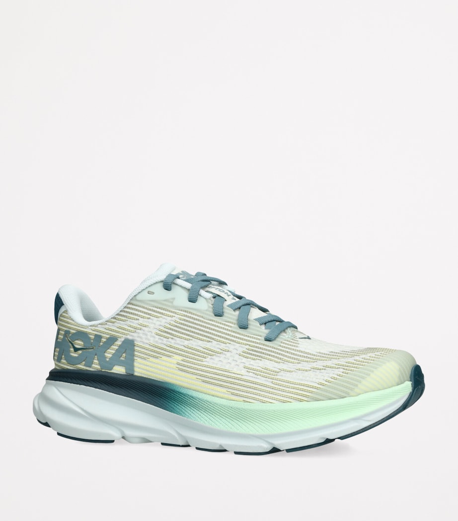 Hoka Youth Clifton 9 Trainers Green Image 3