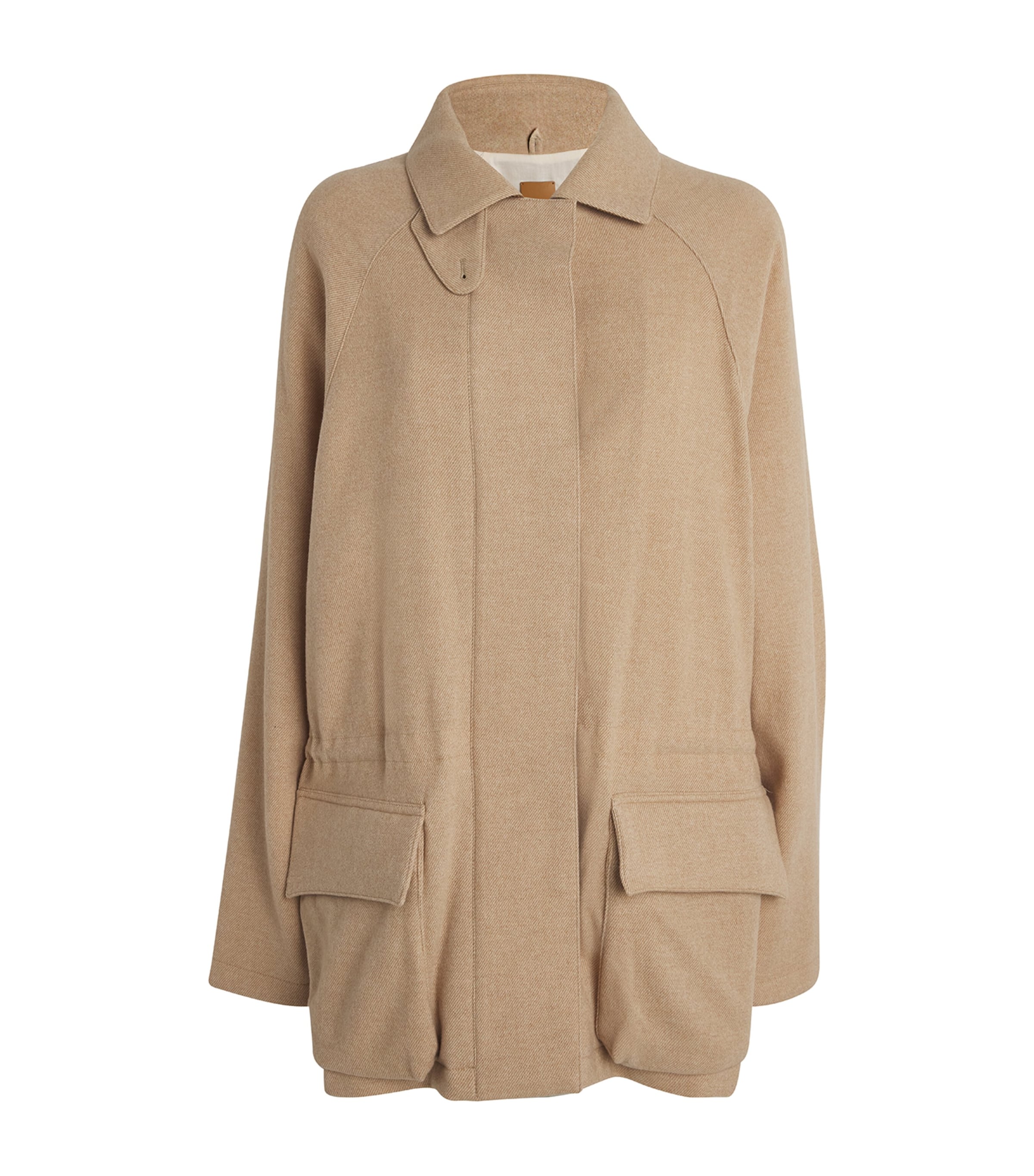 Le 17 Septembre Wool Drawstring Hunting Jacket In Beige