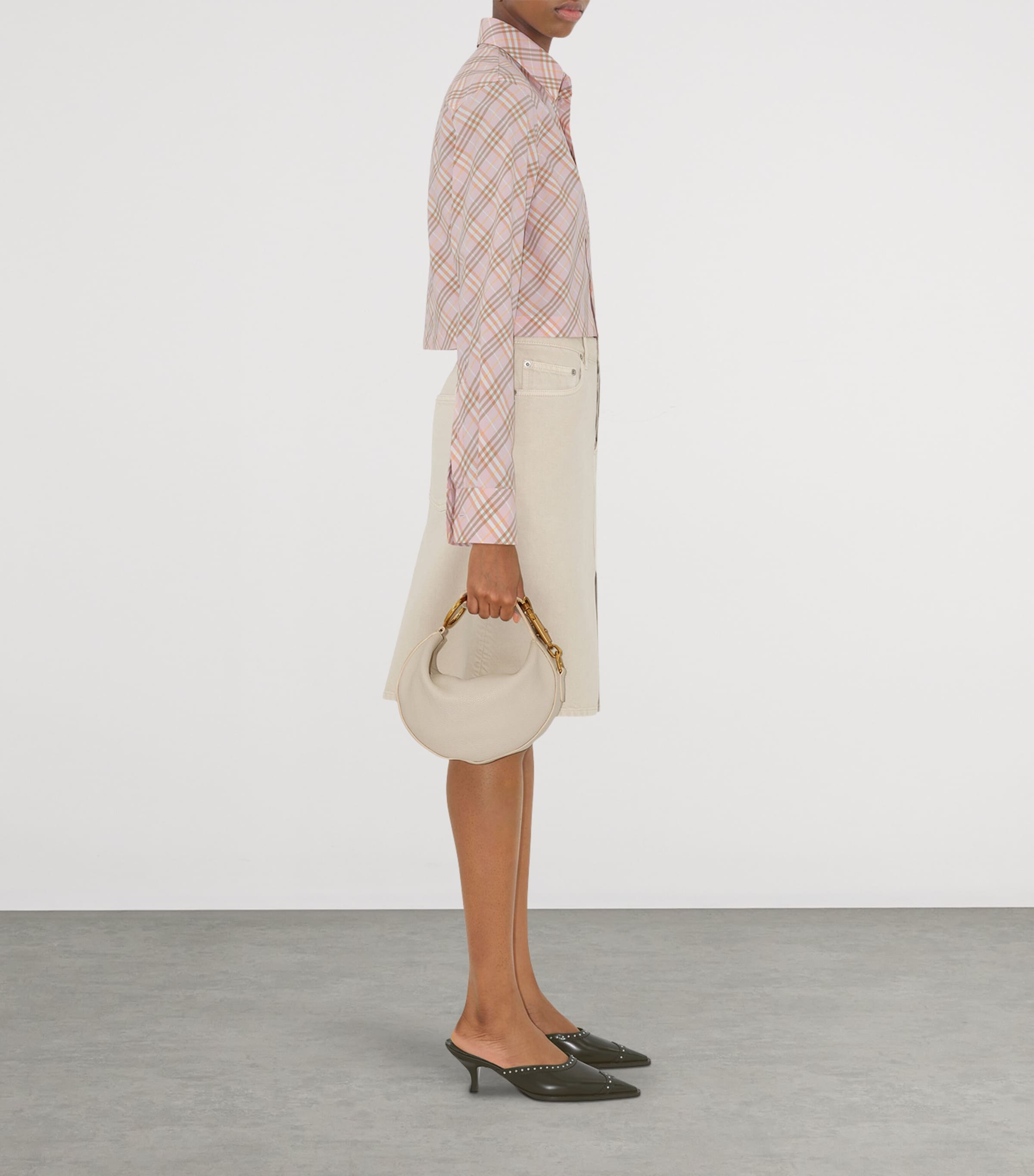 Cotton Check Cropped Shirt FLOSS IP CHECK Image 3