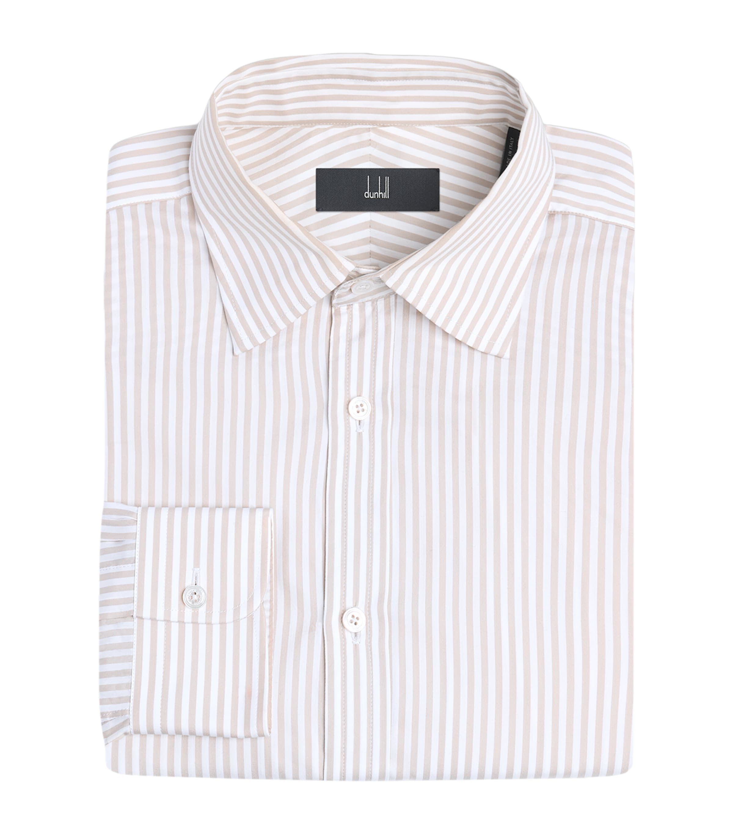 Dunhill Mens Cotton Stripe Shirt  Camel Image 1