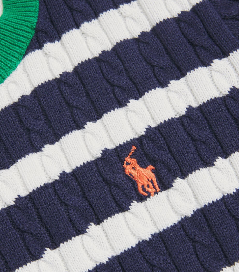 Cable-Knit Stripe Top and Skirt Set (7-14 Years) NPT NVY ML Image 4