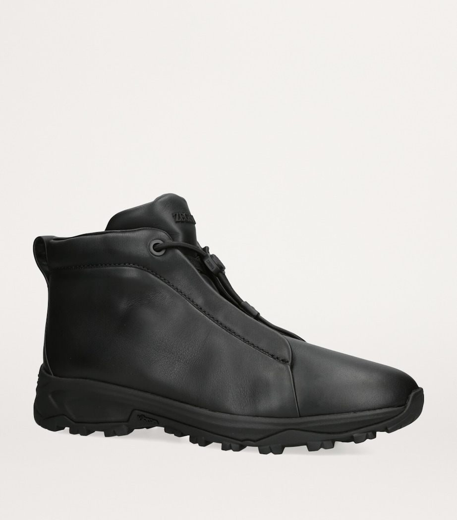 Leather Triple Stitch Vetta Sneakers BLACK Image 4