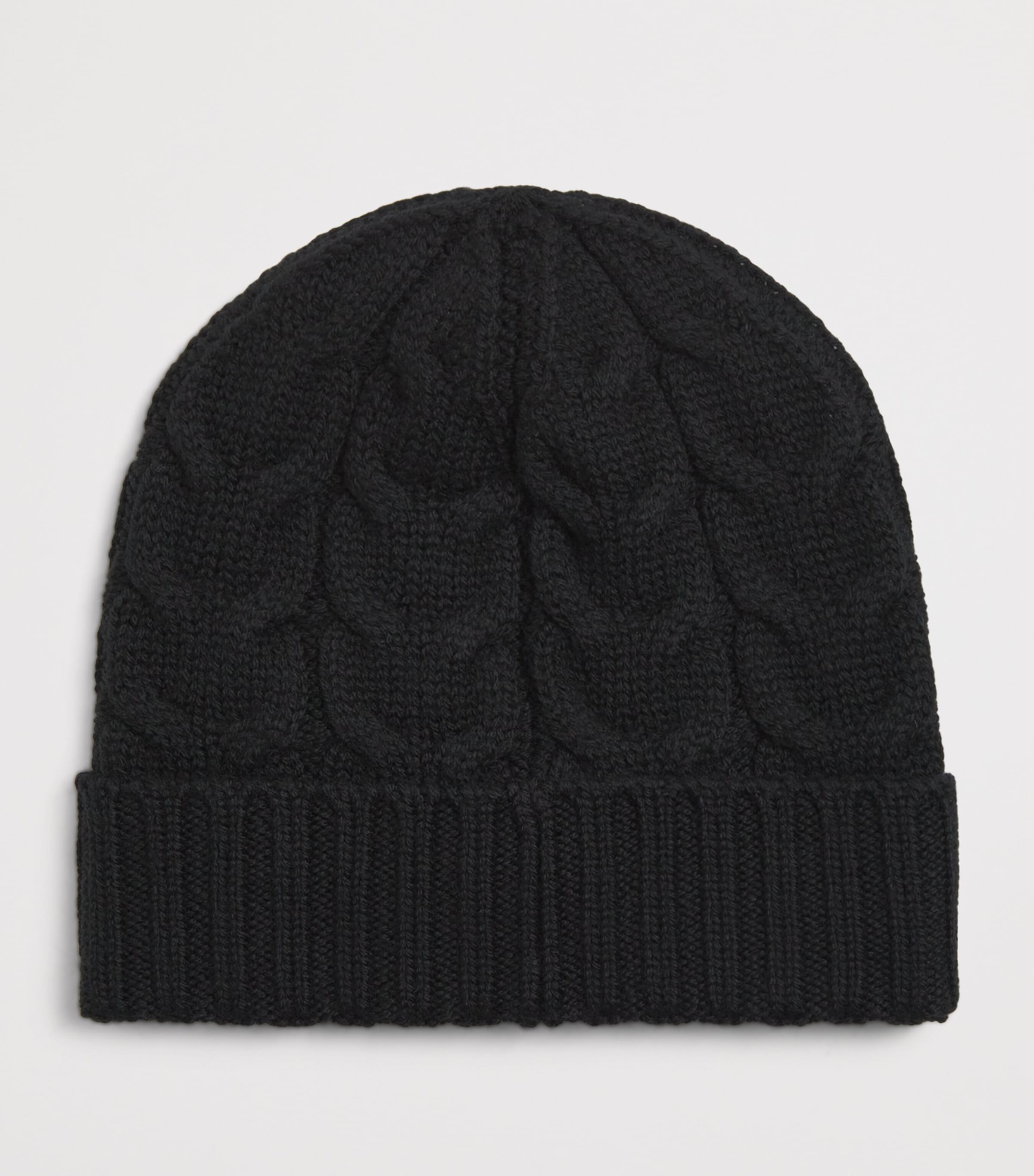 Virgin Wool Cable-Knit Beanie 999 Image 2