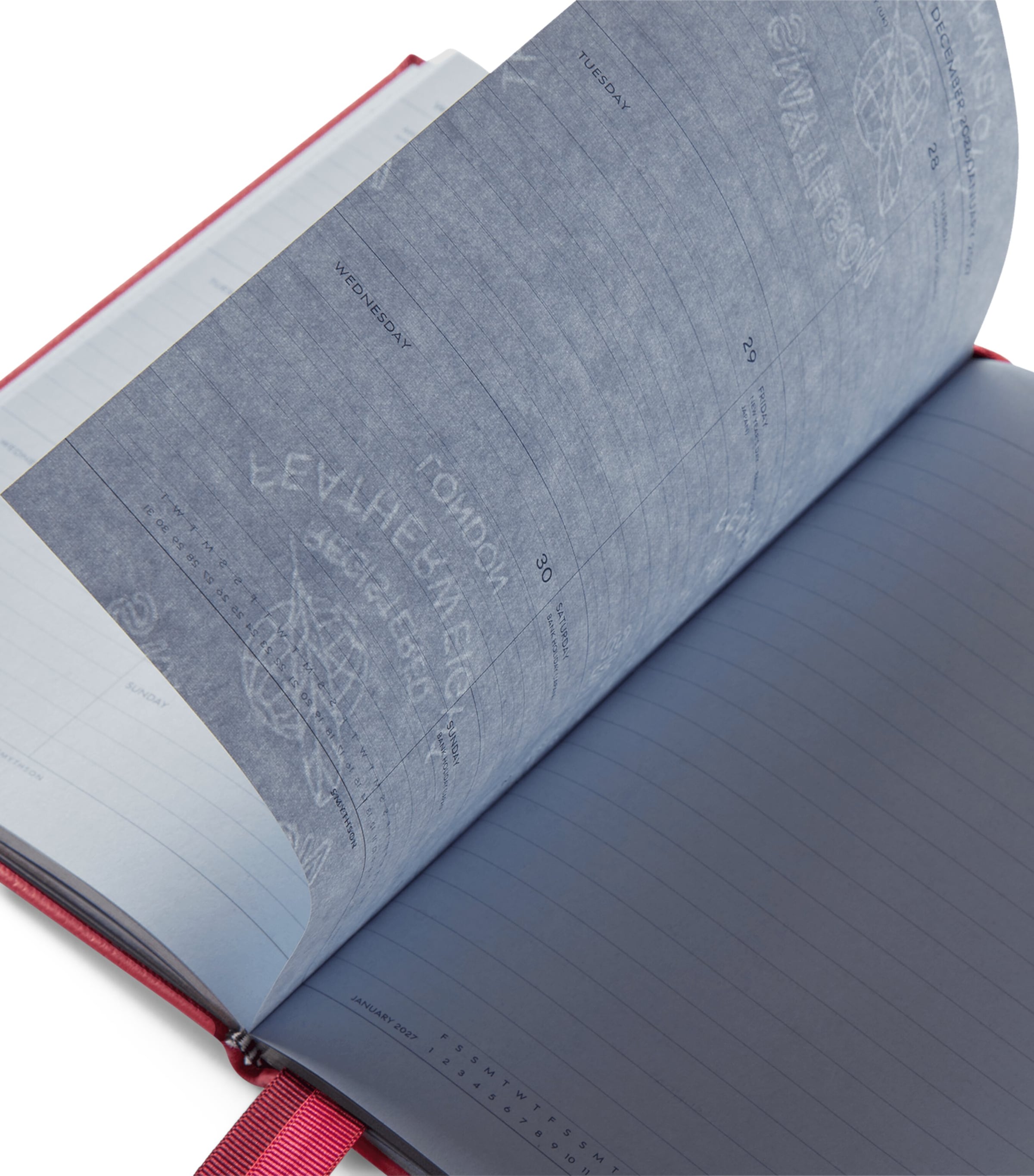 Leather Soho A5 2026 Diary RASPBERRY Image 3