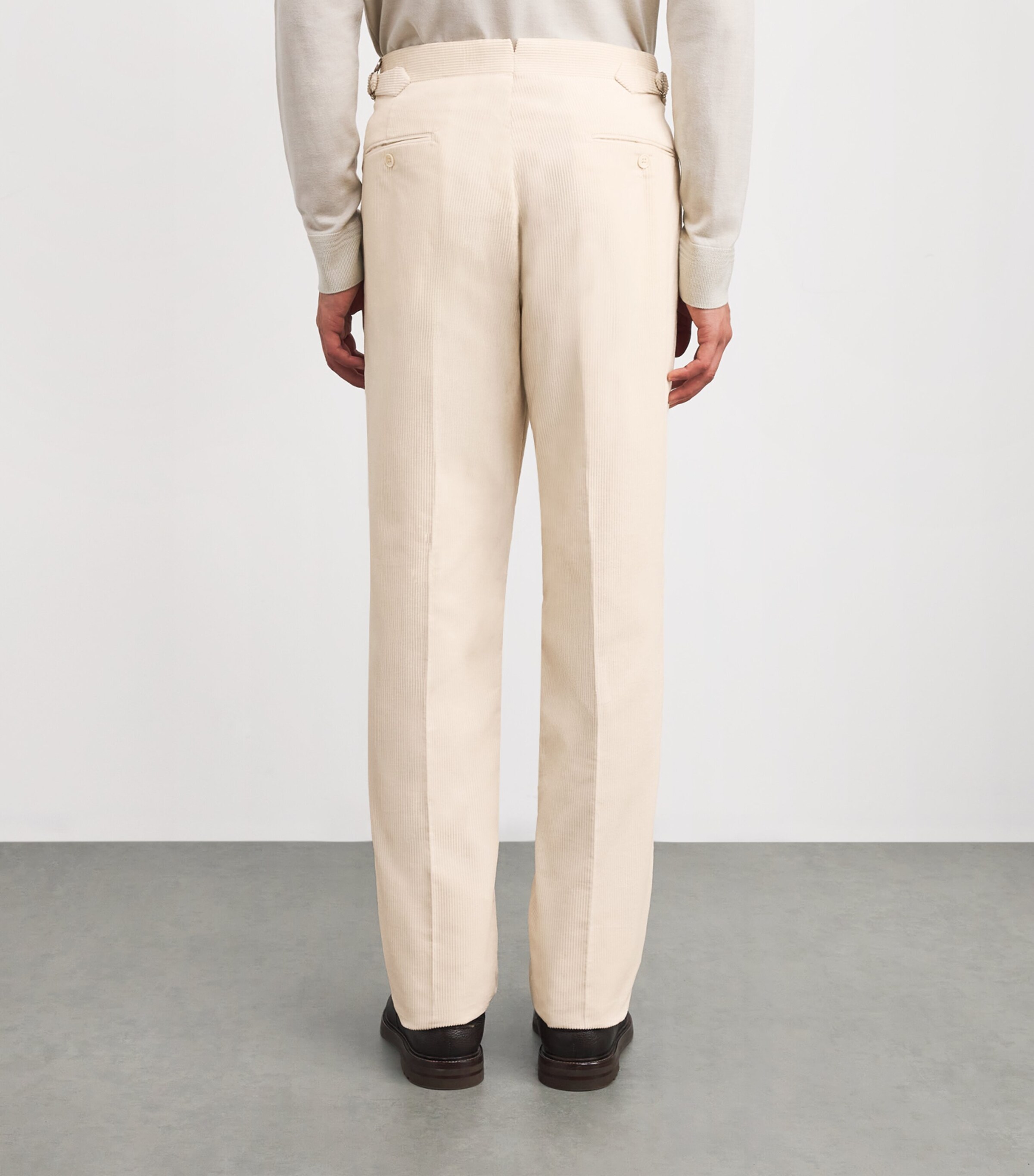 Ralph Lauren Purple Label Mens Corduroy Gregory Tailored Trousers New Classic Cream Image 4
