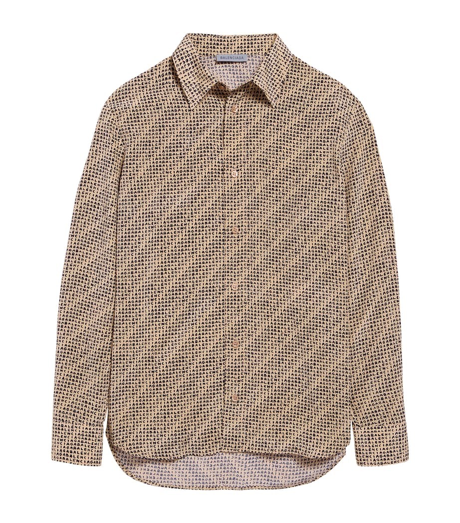 Balenciaga Womens Silk Logo Print Shirt Image 1