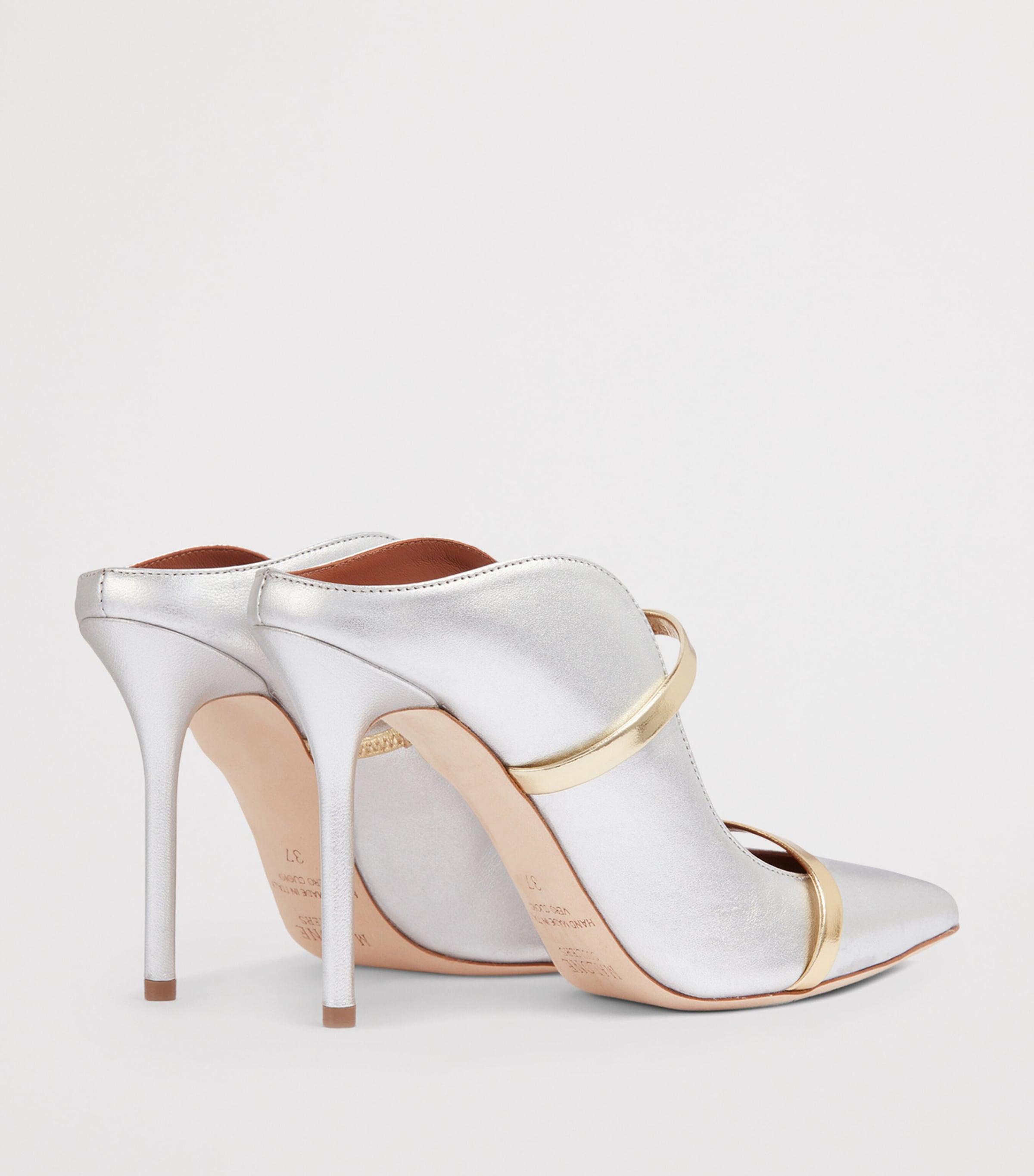 Metallic Leather Maureen Mules 100 SILVER Image 4