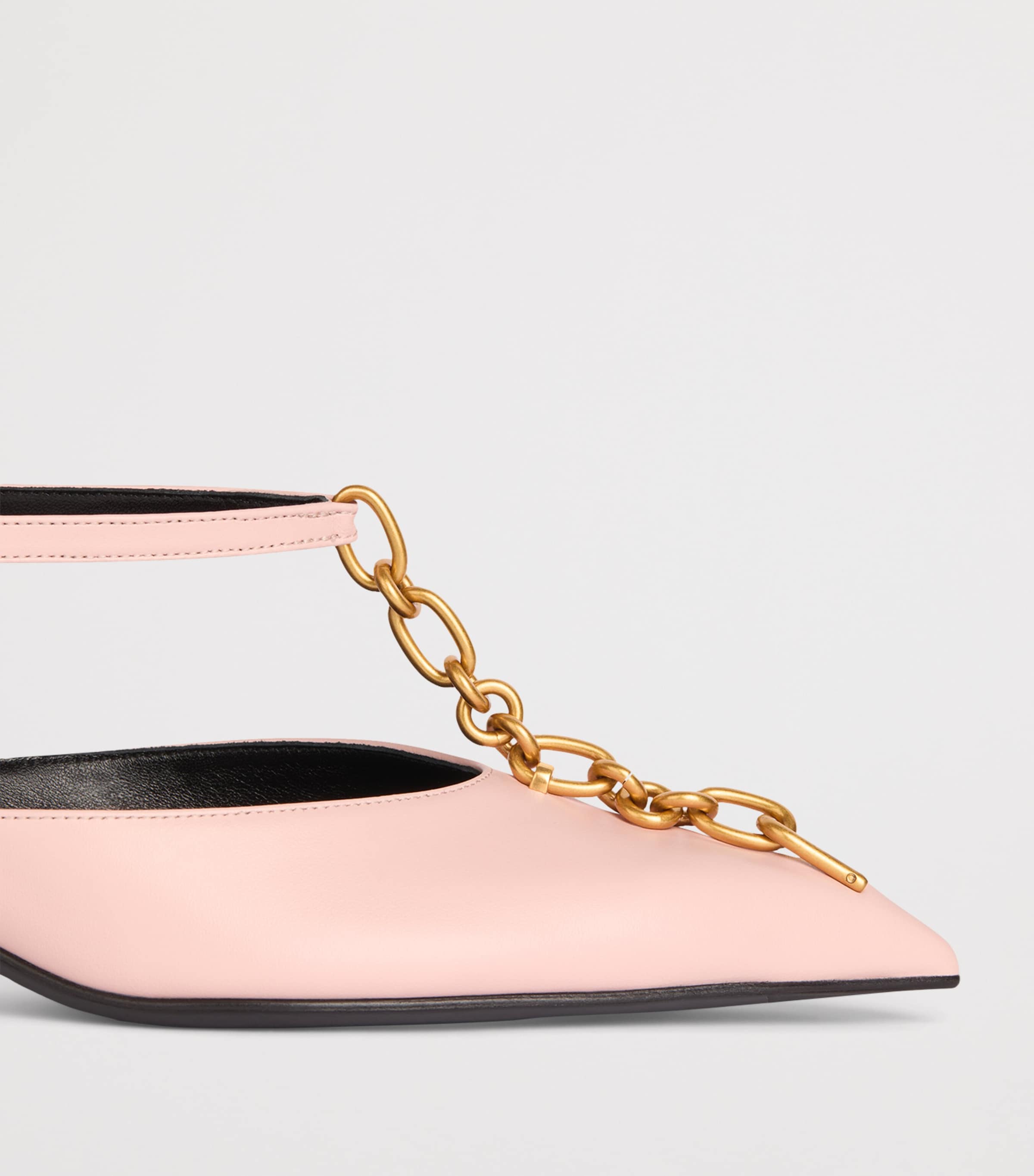 Balmain Calfskin Sync Slingback Heels 45 Rose Pale Image 7