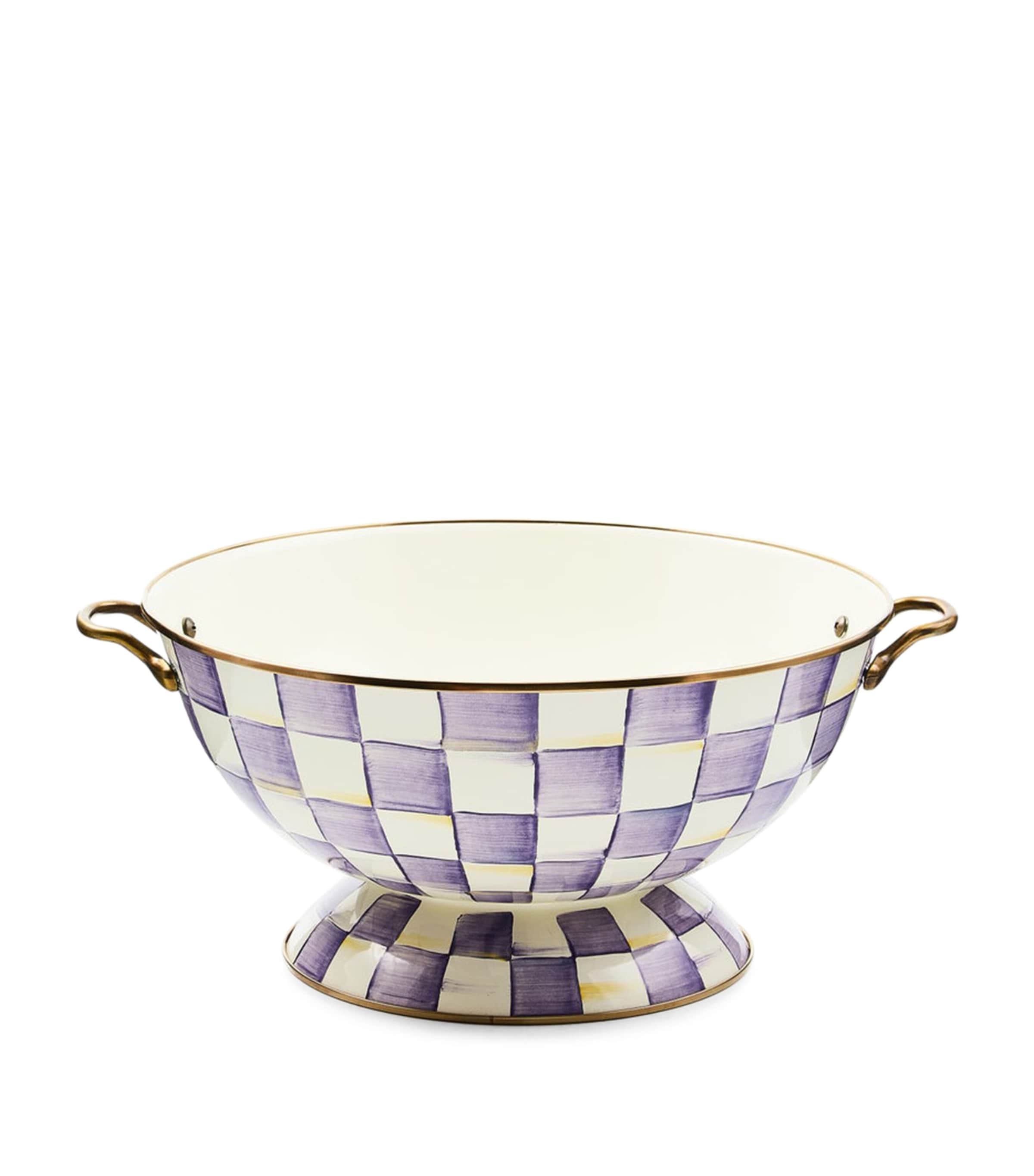 MacKenzie-Childs Violet Check Everything Bowl Violet