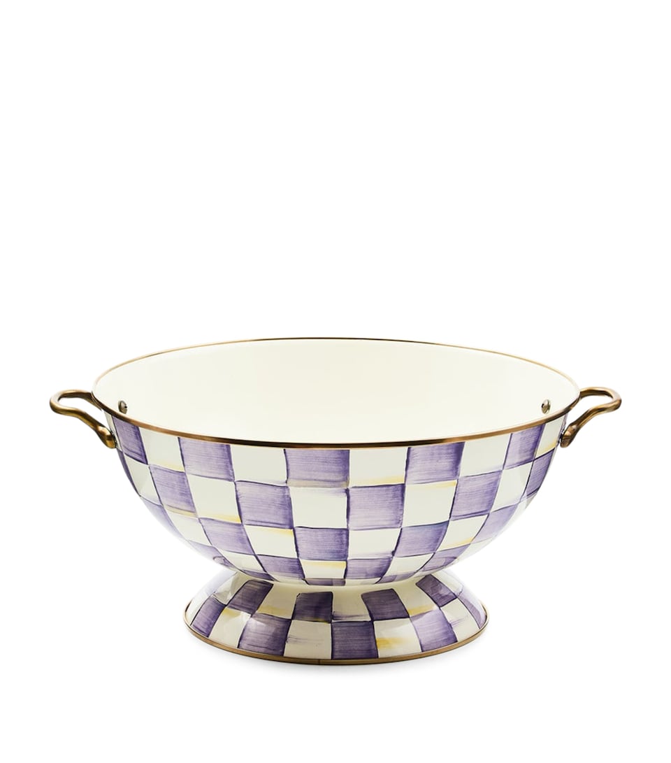MacKenzie-Childs Violet Check Everything Bowl Violet