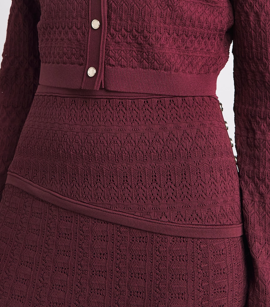 Sandro Paris Womens Pointelle Knit Maxi Dress Bordeaux Image 3
