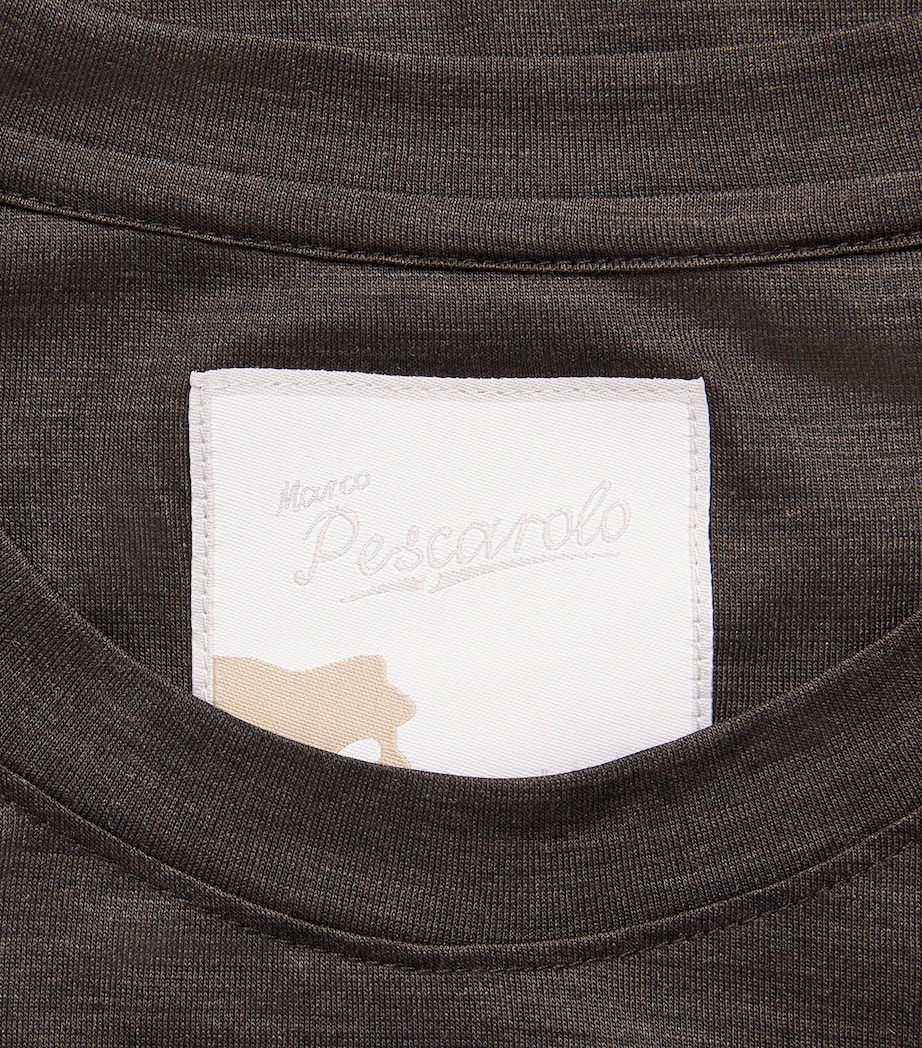Marco Pescarolo Mens Virgin Wool T-Shirt Brown Image 5