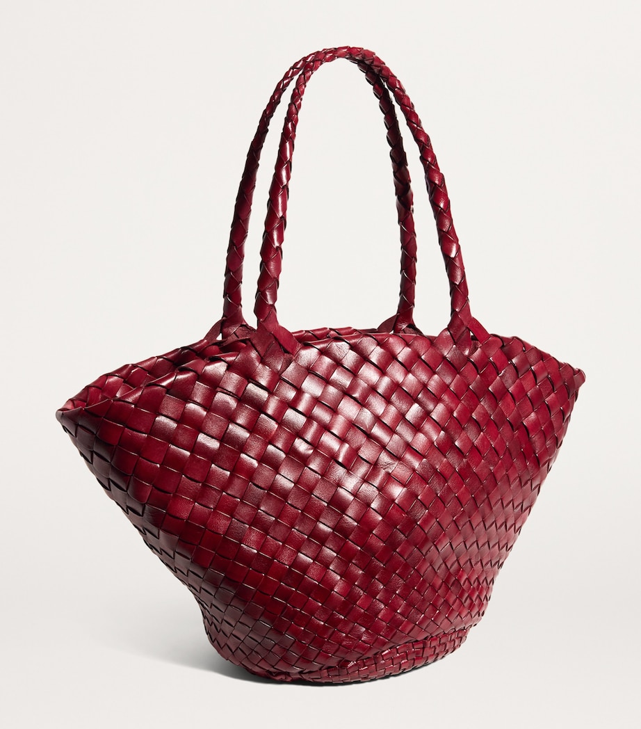 Small Leather Egola Tote Bag BORDO Image 3