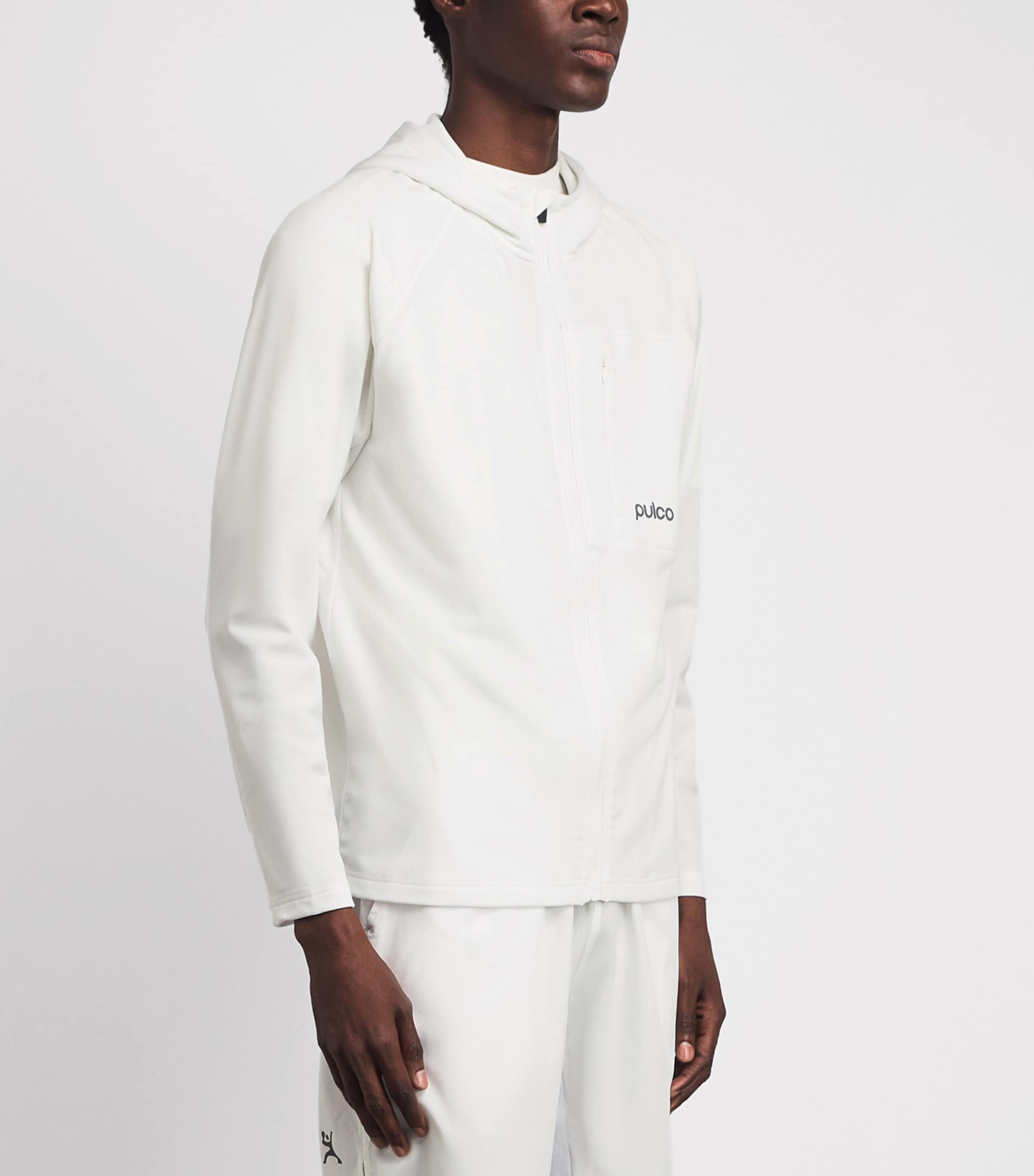 Pulco Studios Mens Full Zip Training Hoodie White Image 4