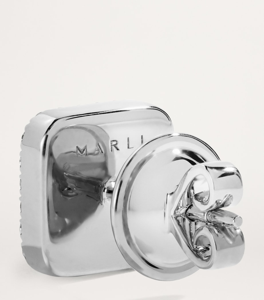 White Gold, Diamond and Agate Cleo Pyramid Earrings WHITE GOLD Image 3