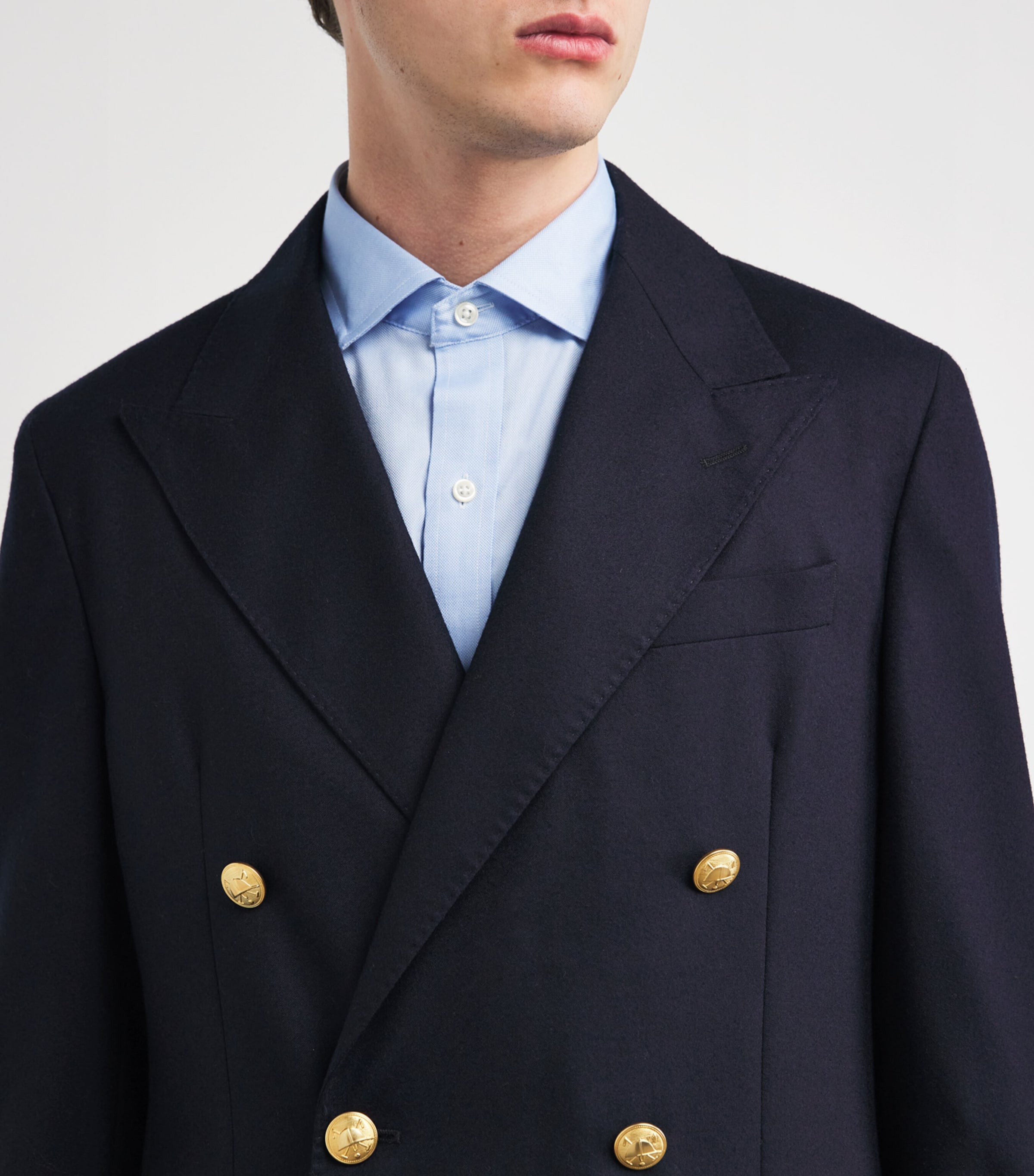 Wool Double-Breasted Blazer NAVY Image 5