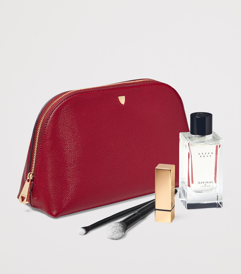 Aspinal Of London Large Grained Leather Cosmetics Case Cherry Image 3