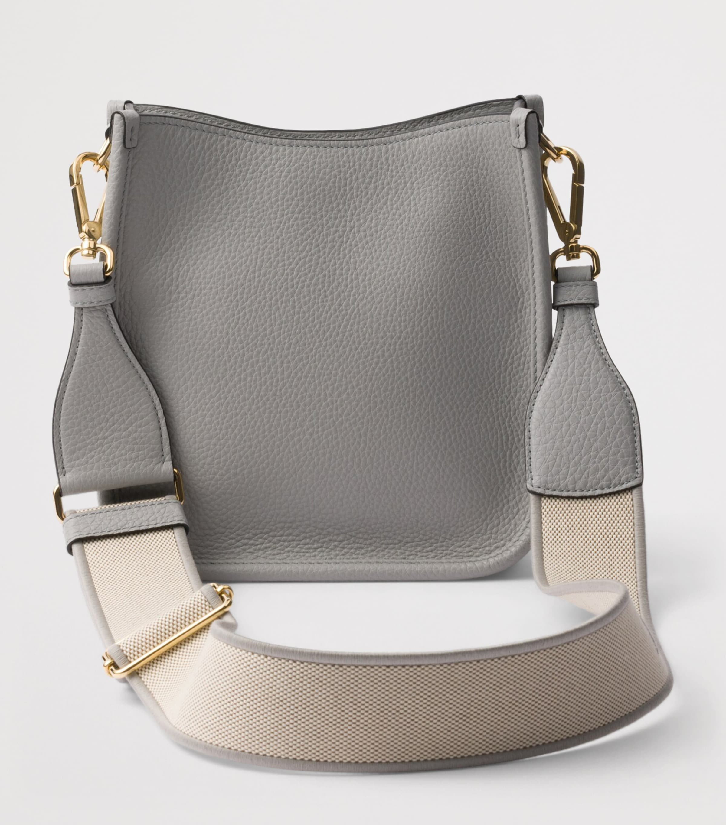 Prada Mini Leather Shoulder Bag Grey Image 3