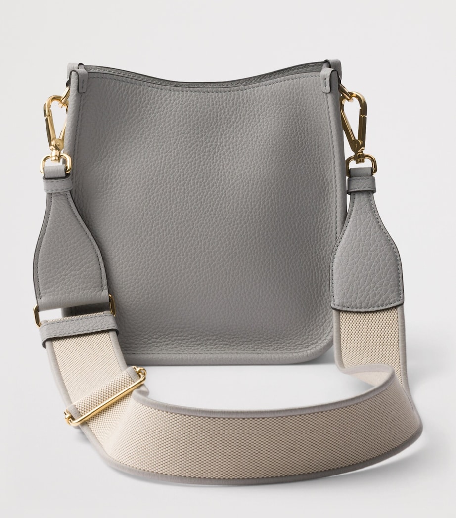 Prada Mini Leather Shoulder Bag Grey Image 3