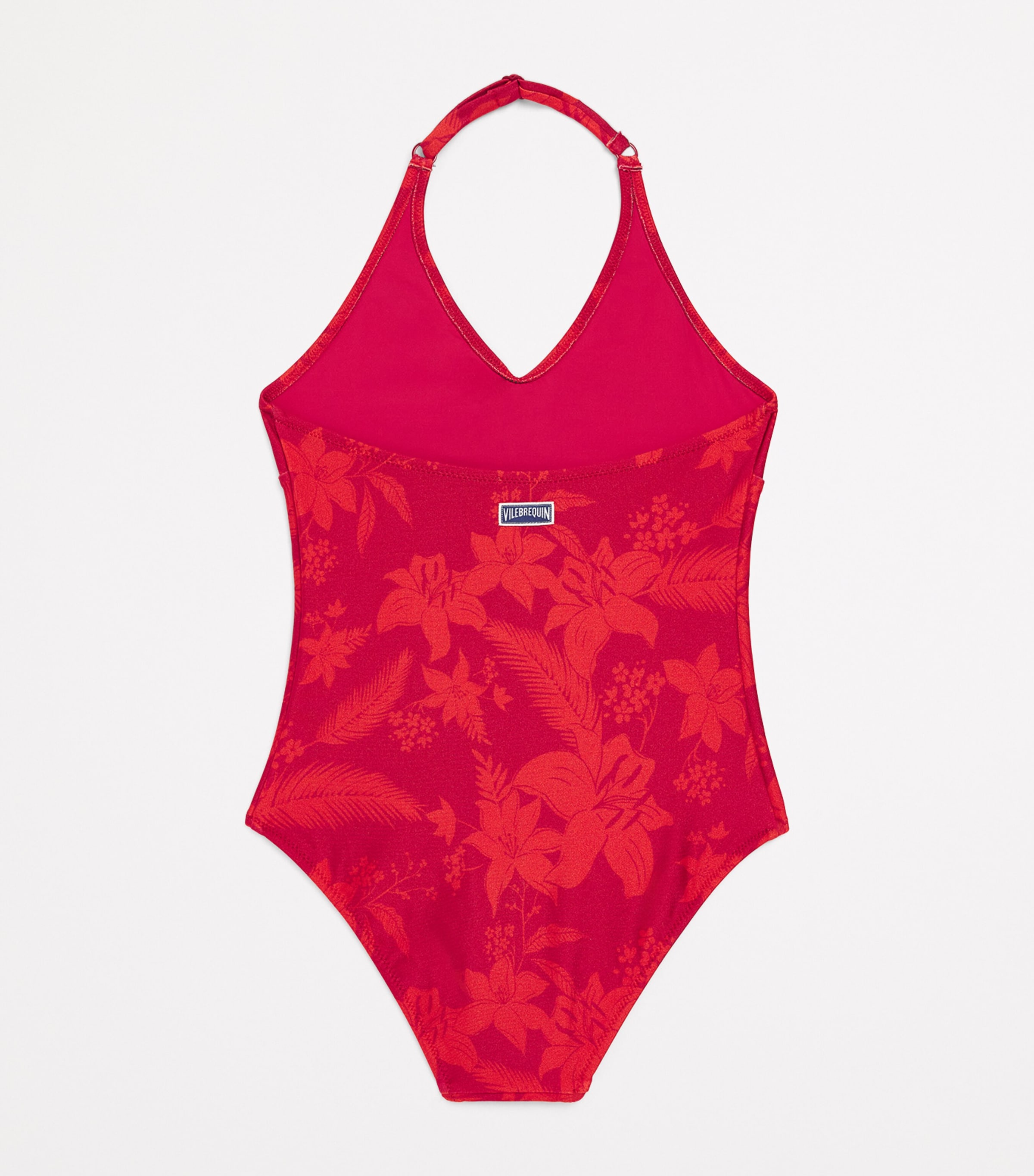 Halterneck Tropical Floral Swimsuit (2-14 Years) 228 LIPSTICK Image 2
