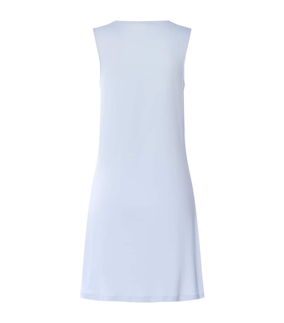 Hanro Womens Cotton Lace-Trim Moments Nightdress Blue Dove Image 5