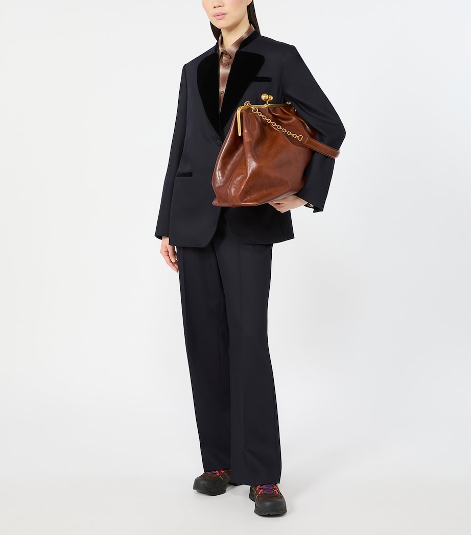 Weekend Max Mara Leather Pasticcino Pouch Tobacco Image 2