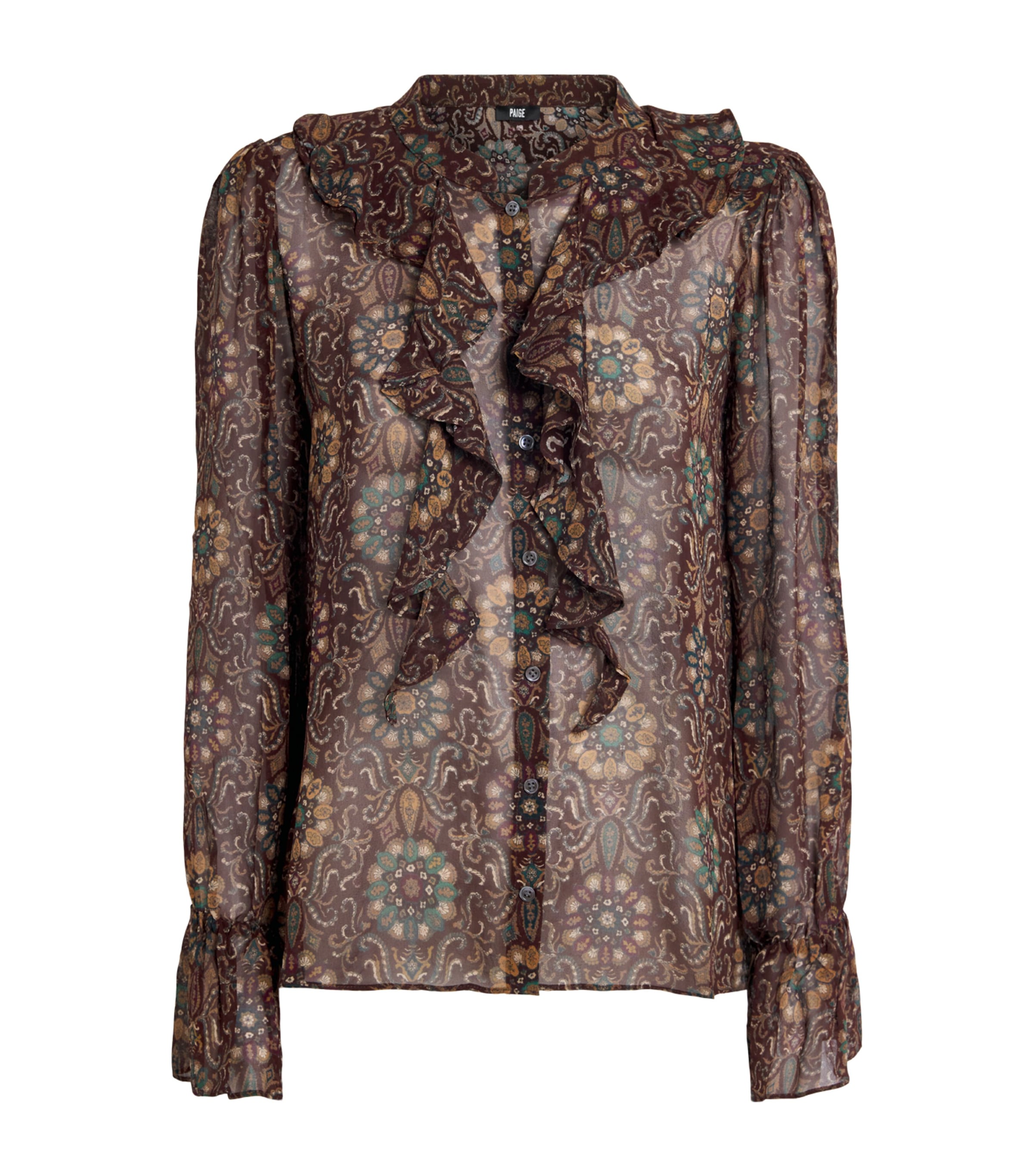 Silk Printed Claude Blouse DARK CHOCOLATE MULTI Image 1