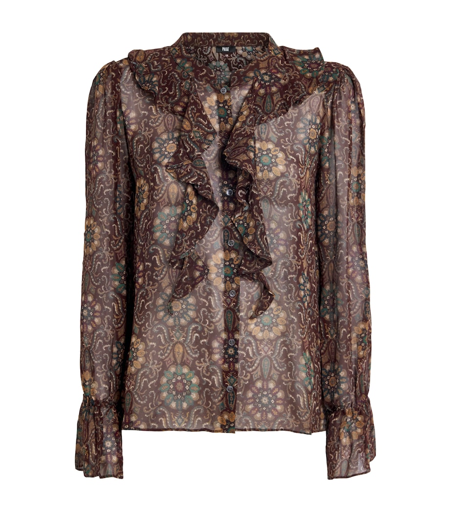 Silk Printed Claude Blouse DARK CHOCOLATE MULTI Image 1