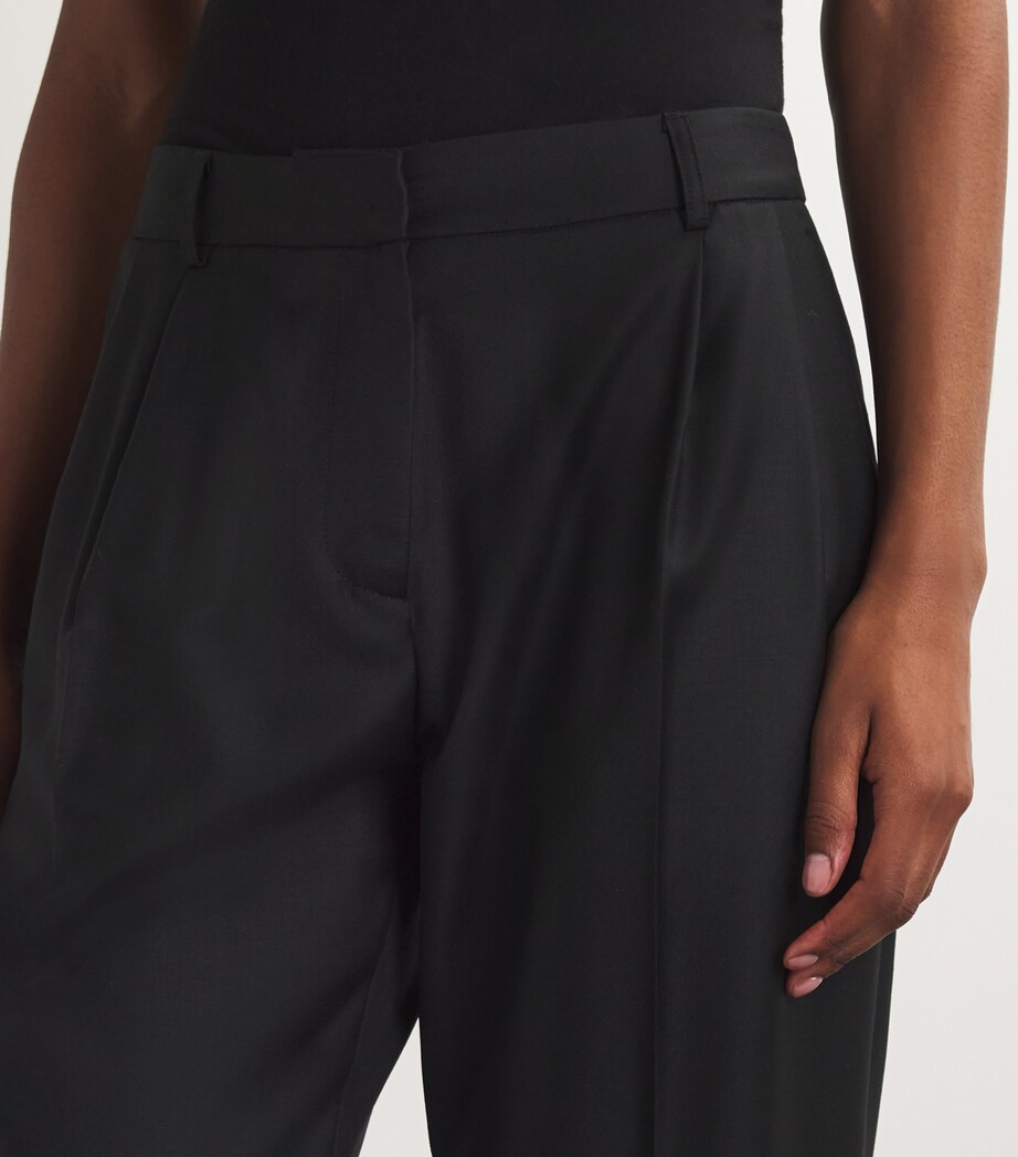 Wool Hipster Trousers SOLID BLACK Image 6