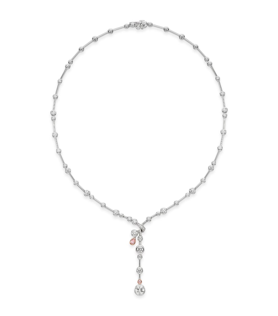 Platinum, Rose Gold and Diamond Raindance Necklace SILVER Image 1