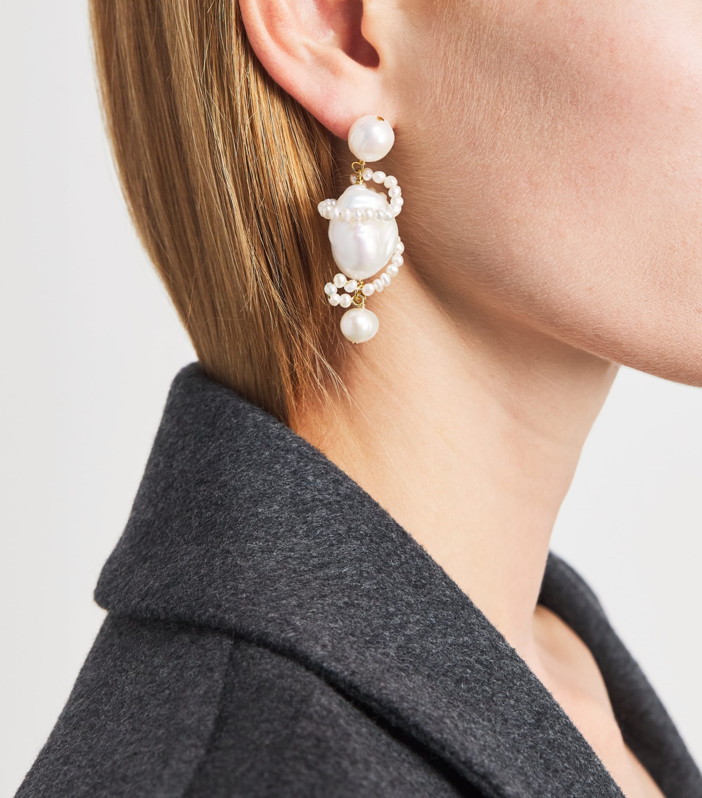 Completedworks Gold-Plated Freshwater Pearl Drop Earrings Gold Plated Image 2