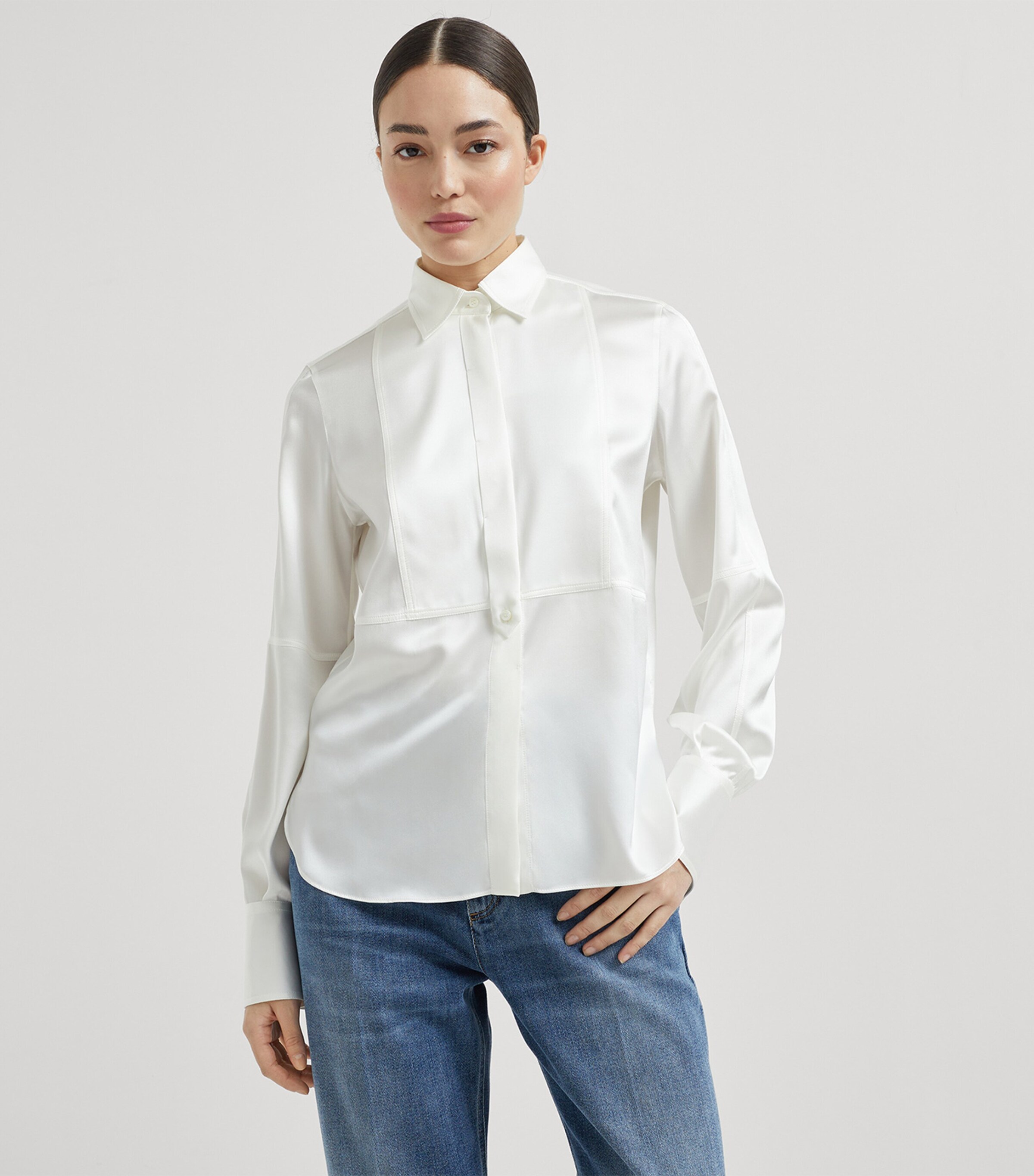 Stretch-Silk Satin Shirt C600 Image 2