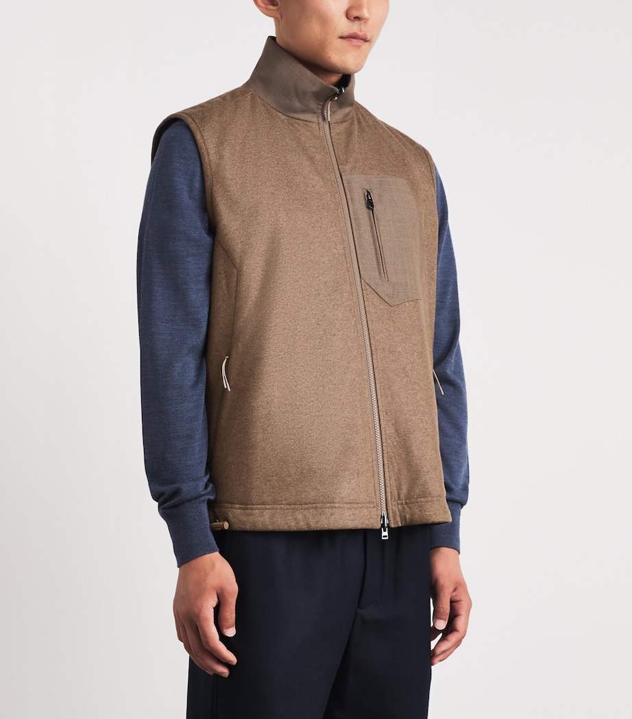 Sease Mens Virgin Wool-Cashmere Explorer Gilet Hazelnut Image 4