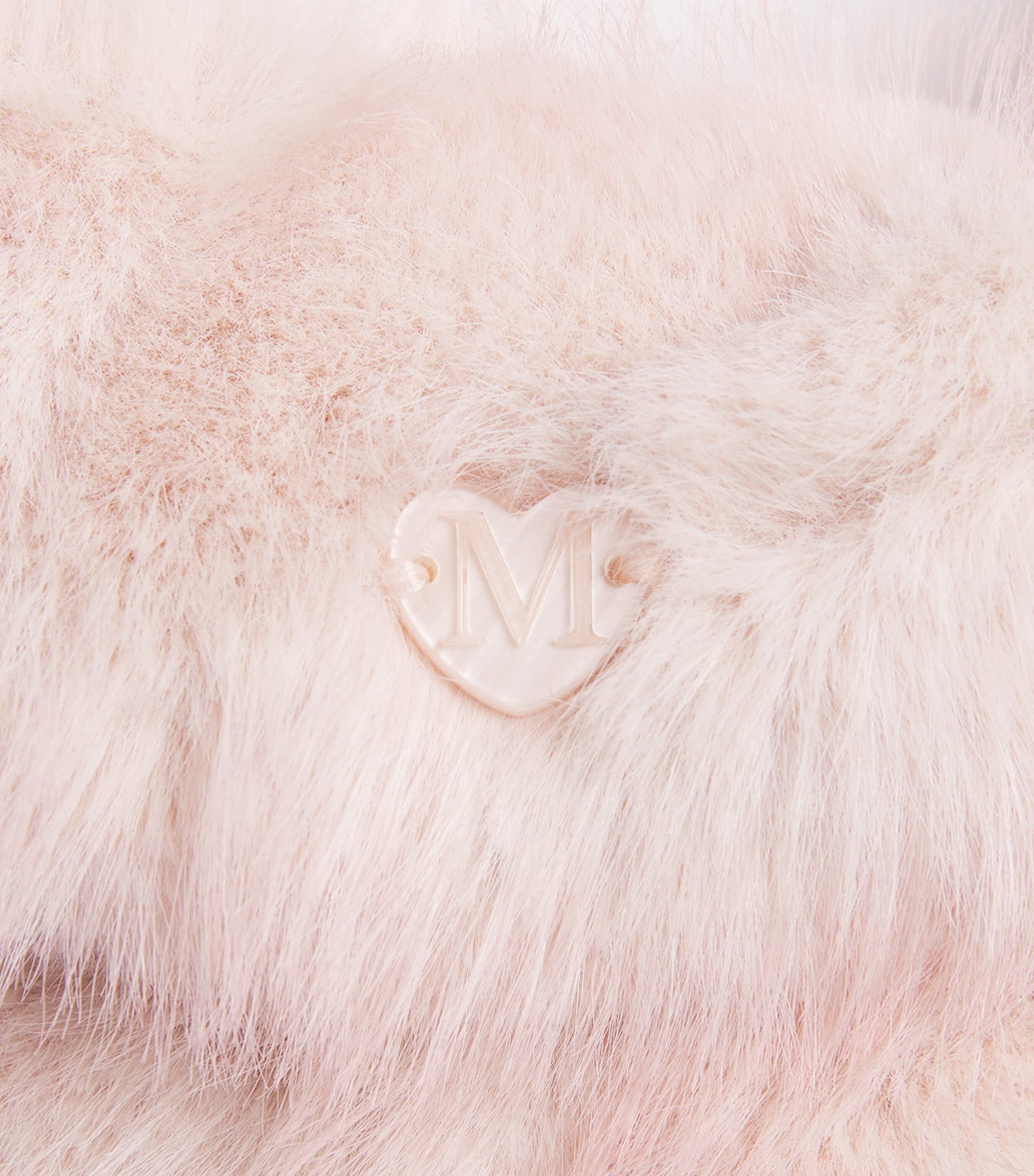 Monnalisa Faux Fur Striped Coat (6 Months-6 Years) Rosa Antico Image 3