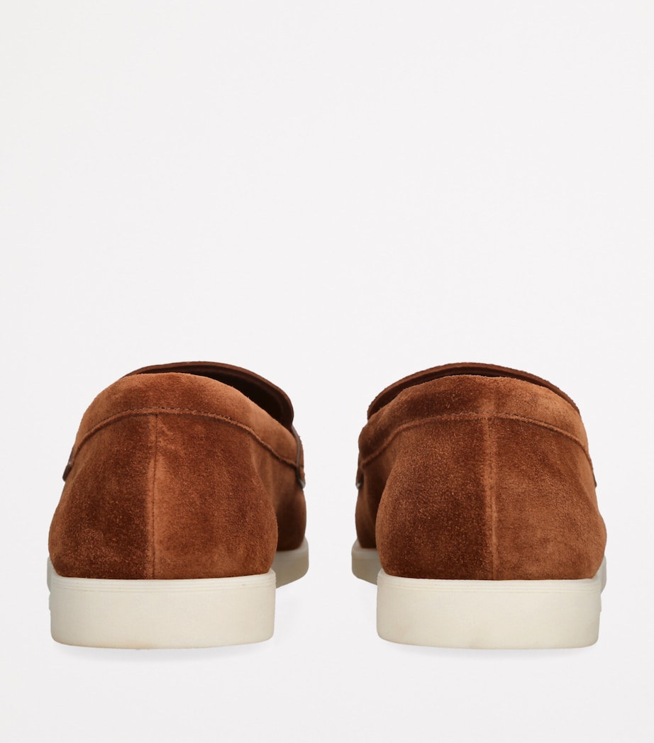 Suede Saddle Penny Loafers MID BROWN Image 2