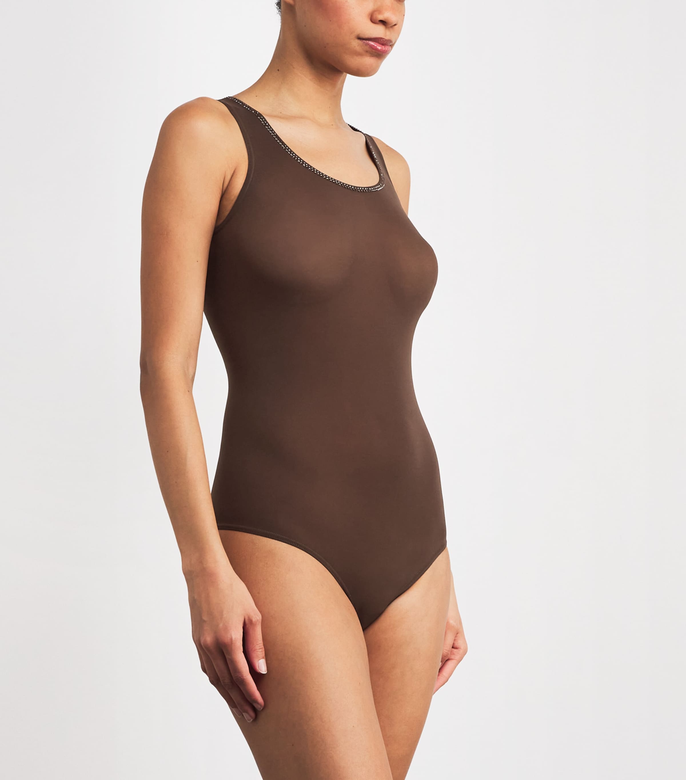 Crystal-Embellished String Bodysuit 8080 UMBER JET Image 2