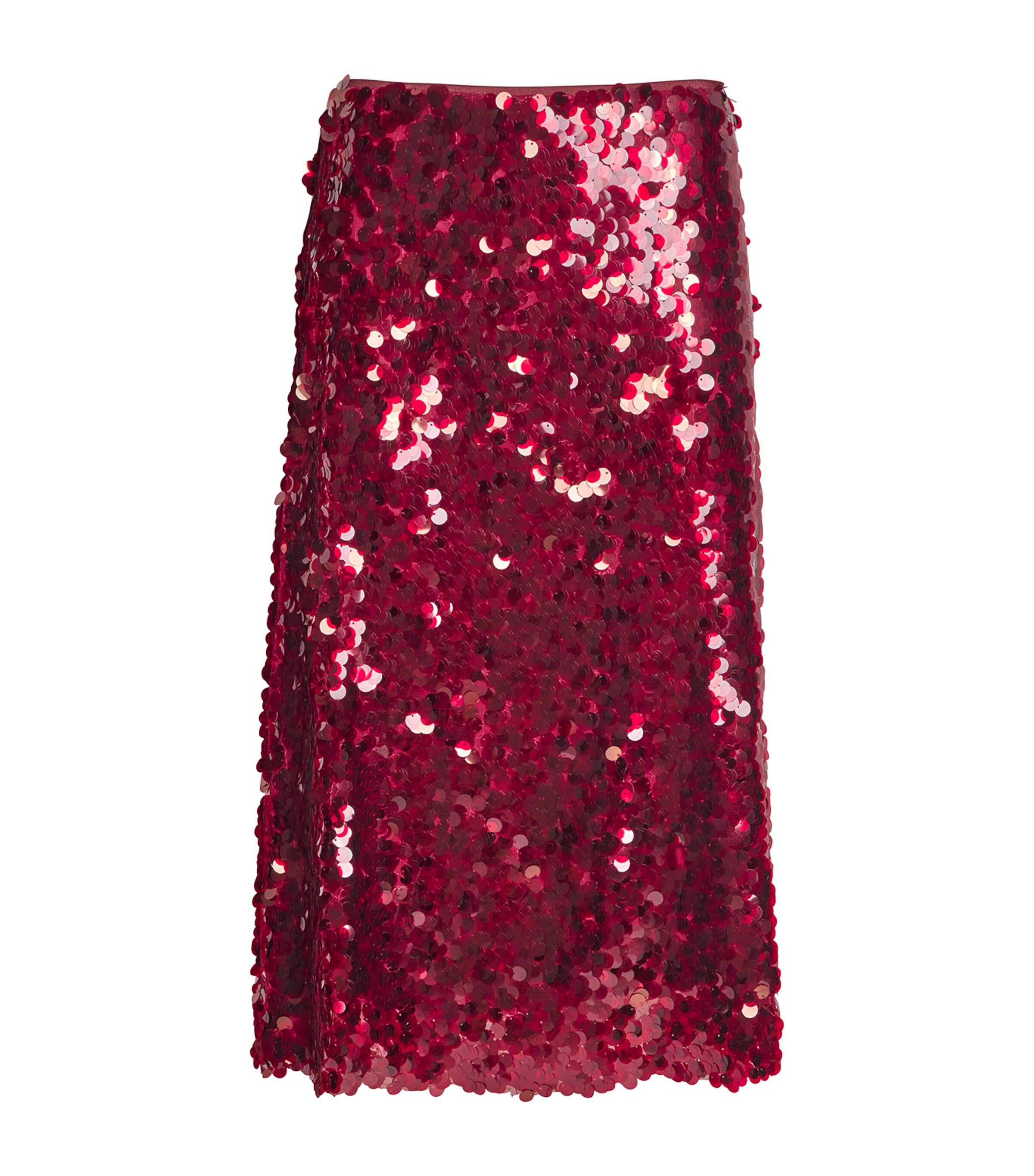 Vince Lucite Paillettes Skirt Ruby Ink In Red